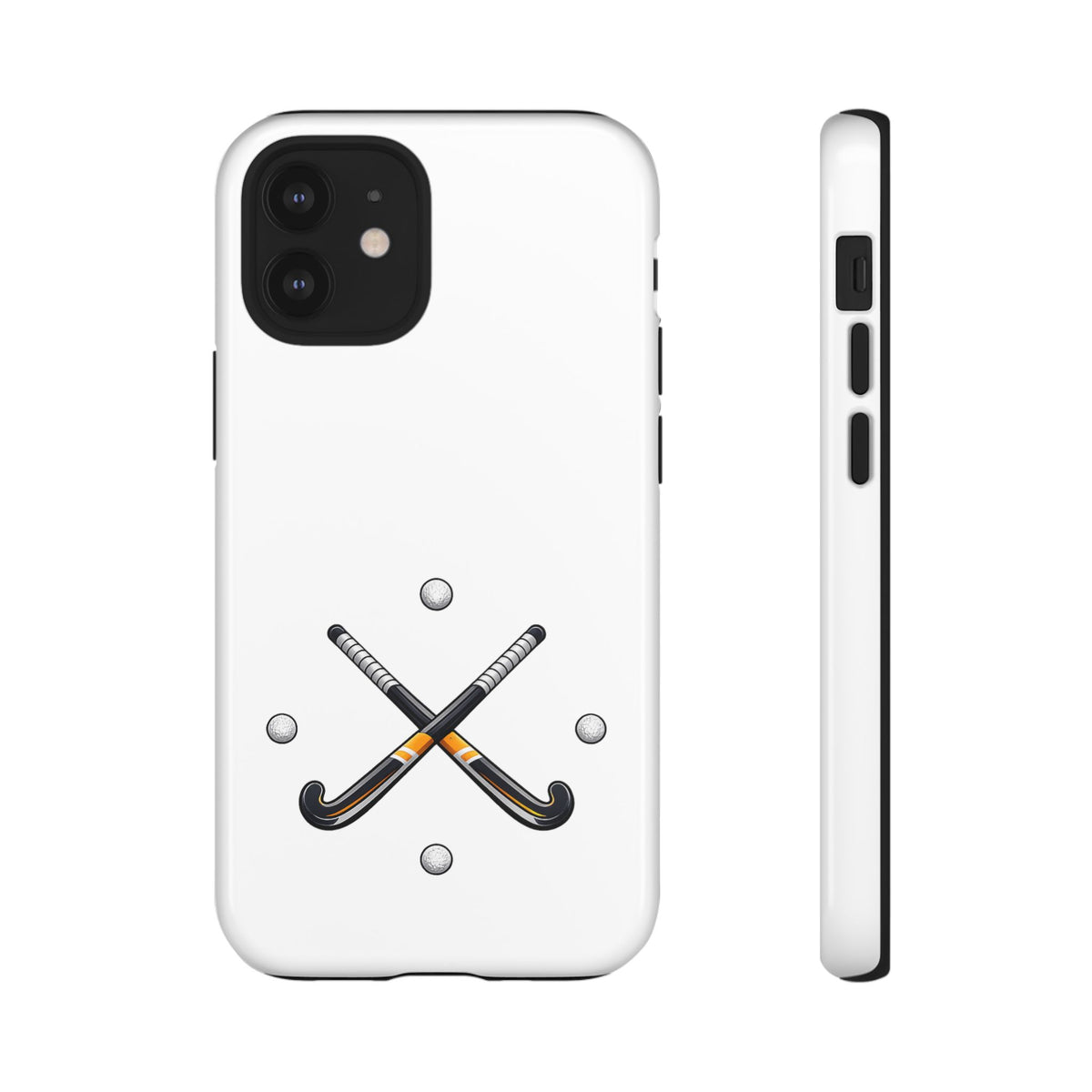 Phone Case, Hockey Crossed Sticks & Balls Design, tough Case