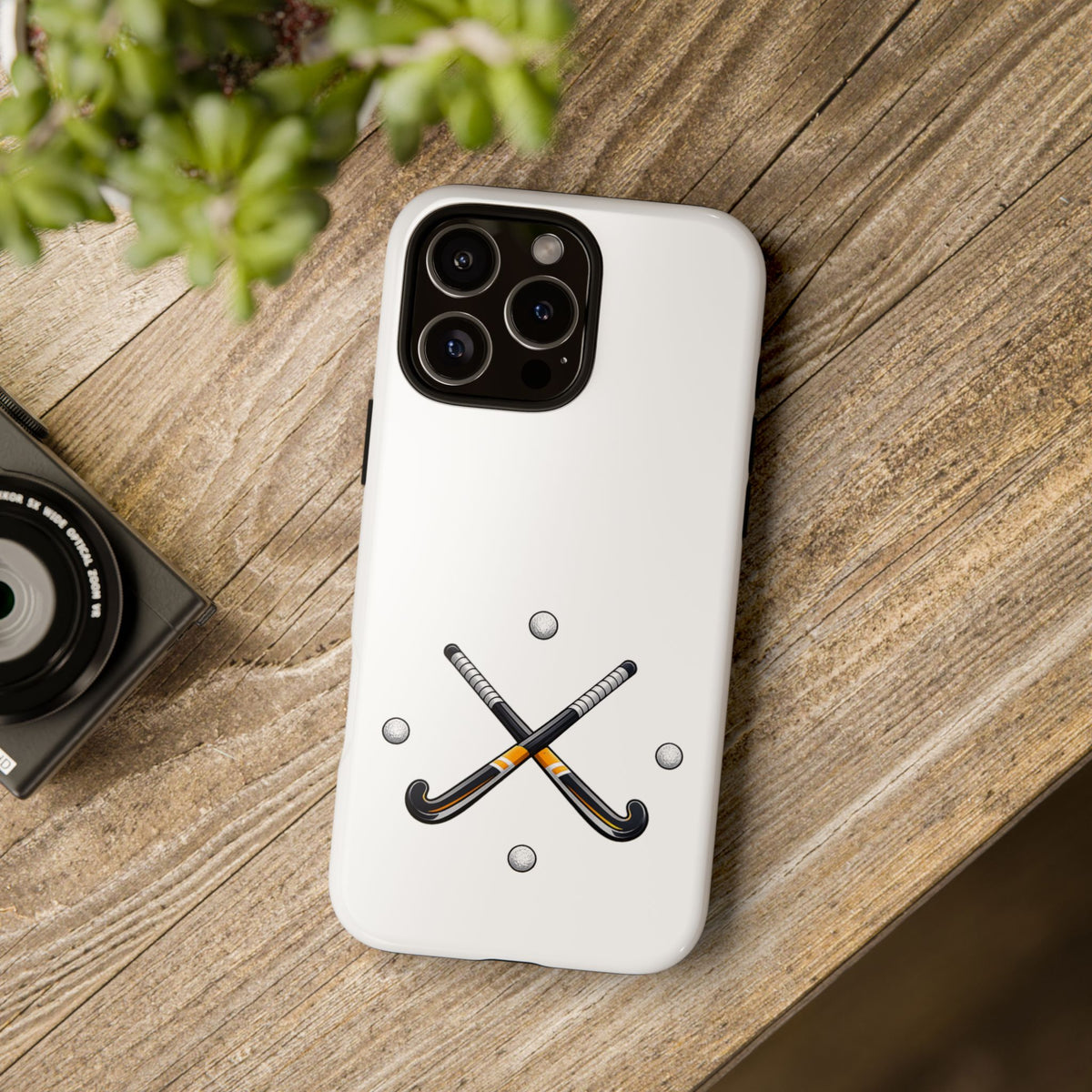 Phone Case, Hockey Crossed Sticks & Balls Design, tough Case