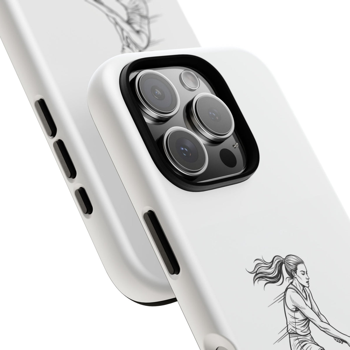 Phone Case, Hockey, Female  Player Minimalist sketch design, Tough Case