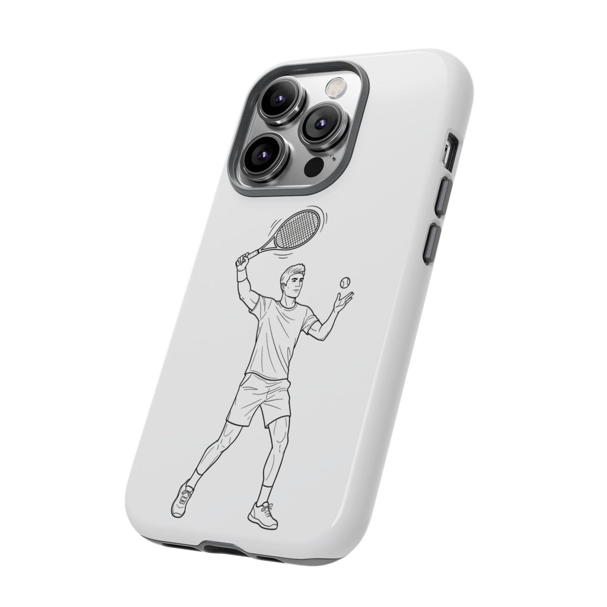 Phone Case, Racket Sports, Tennis Player overhead shot Design, Tough Case