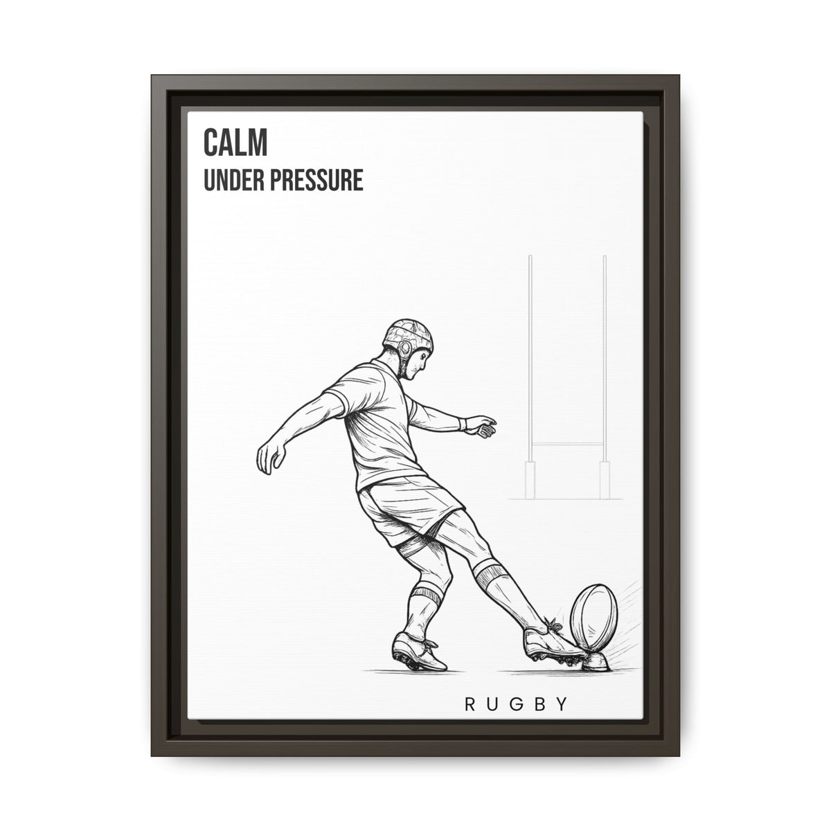 Print, Rugby Conversion Kick - Calm Under Pressure, Matte Canvas Print Framed Art