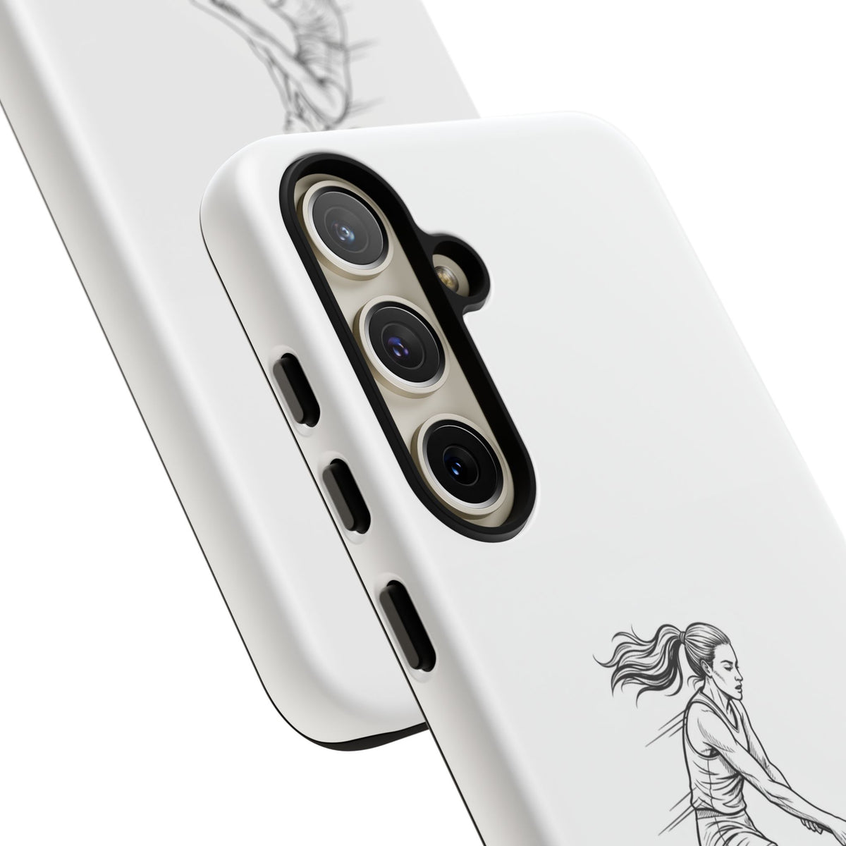 Phone Case, Hockey, Female  Player Minimalist sketch design, Tough Case