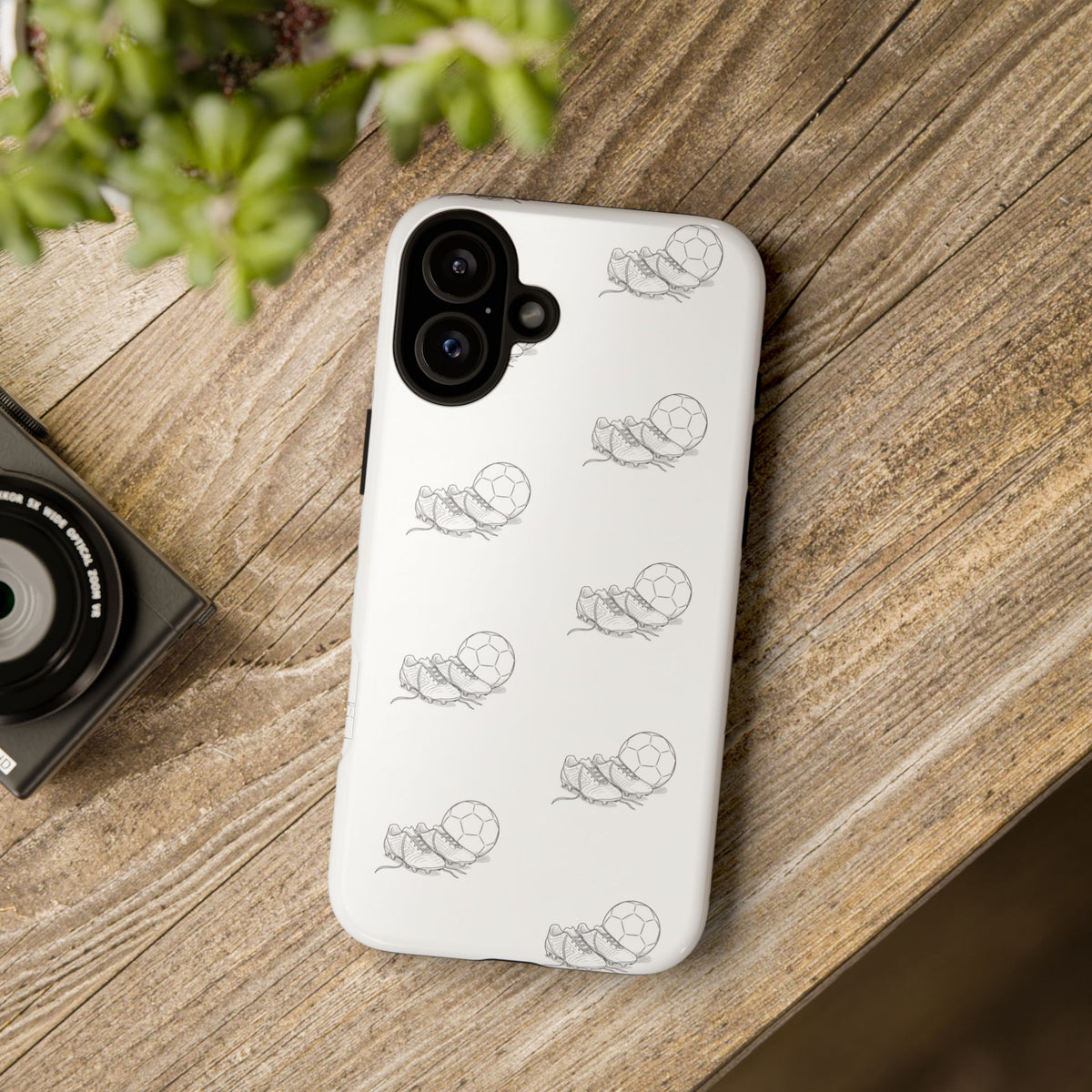 Phone Case, Football Boots & Ball Pattern, Tough Cases — Sports Phone Case