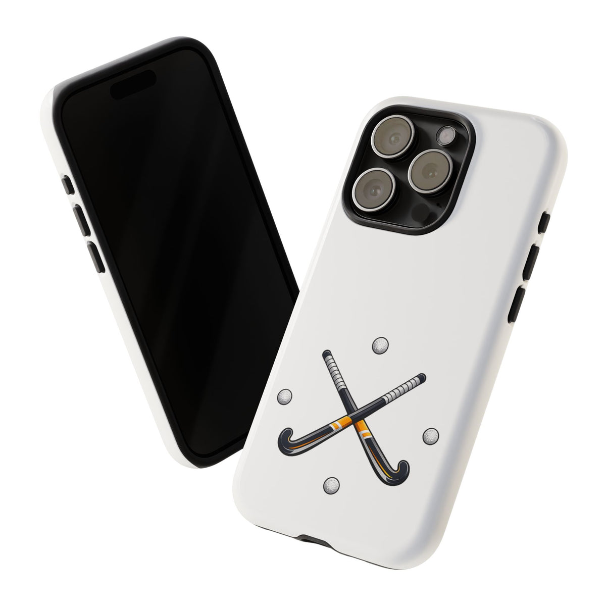 Phone Case, Hockey Crossed Sticks & Balls Design, tough Case