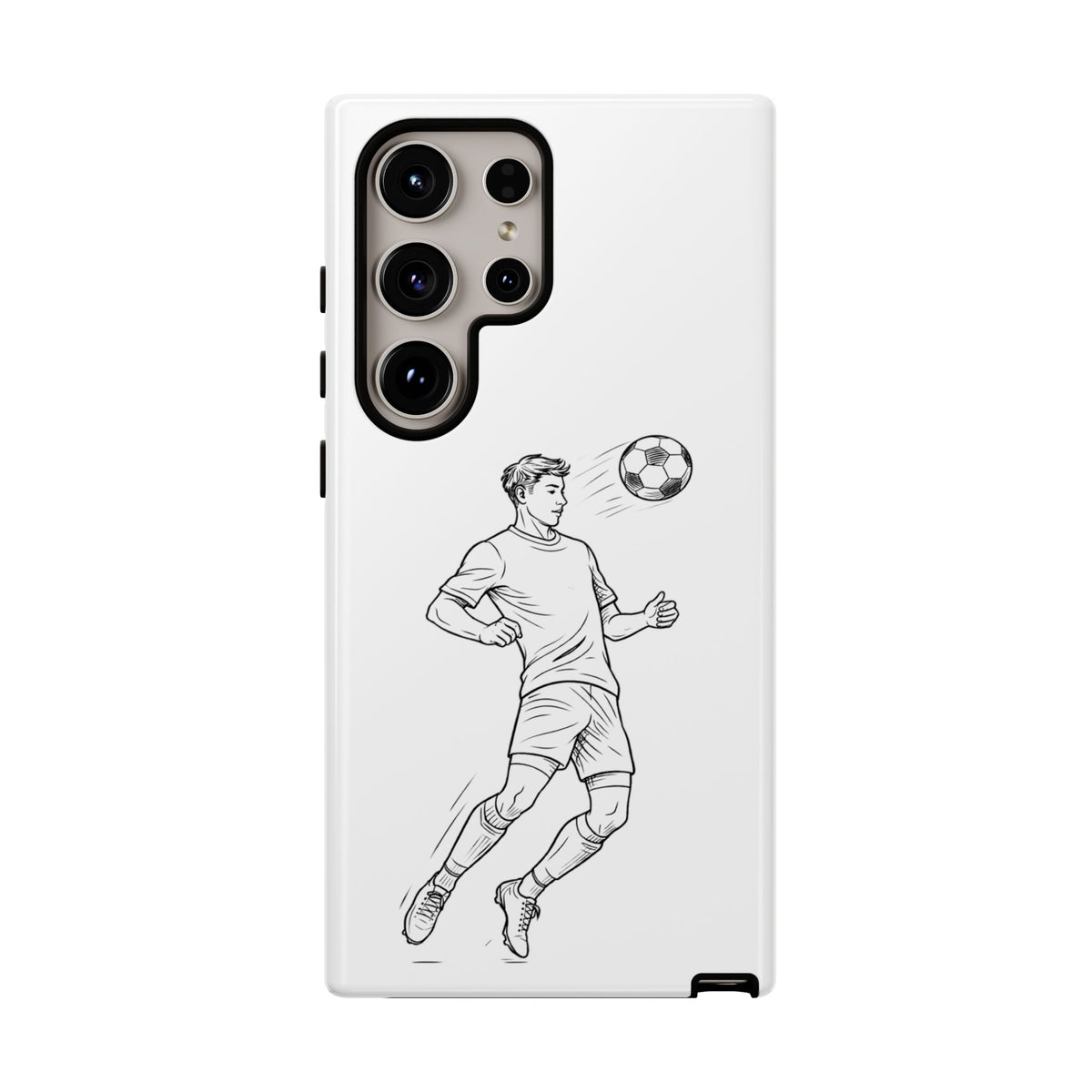 Phone Case, Football Chest-control Minimalist sketch Design, Tough Case