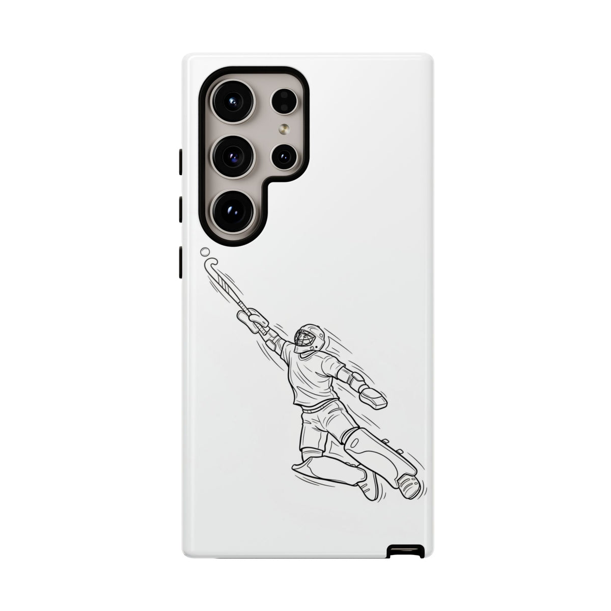 Hockey Goalkeeper Sketch Phone Case — Minimalist Sports Protective Cover