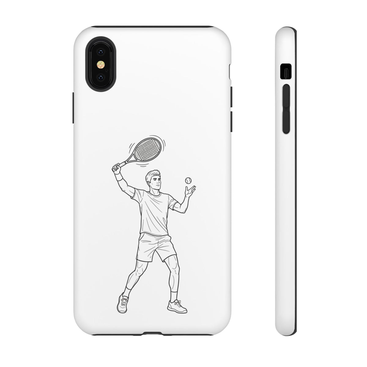 Phone Case, Racket Sports, Tennis Player overhead shot Design, Tough Case