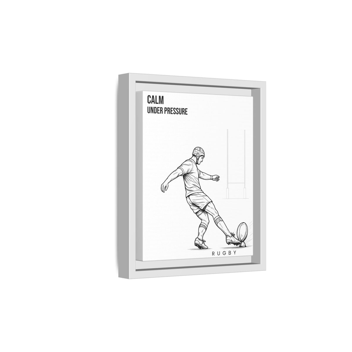 Print, Rugby Conversion Kick - Calm Under Pressure, Matte Canvas Print Framed Art