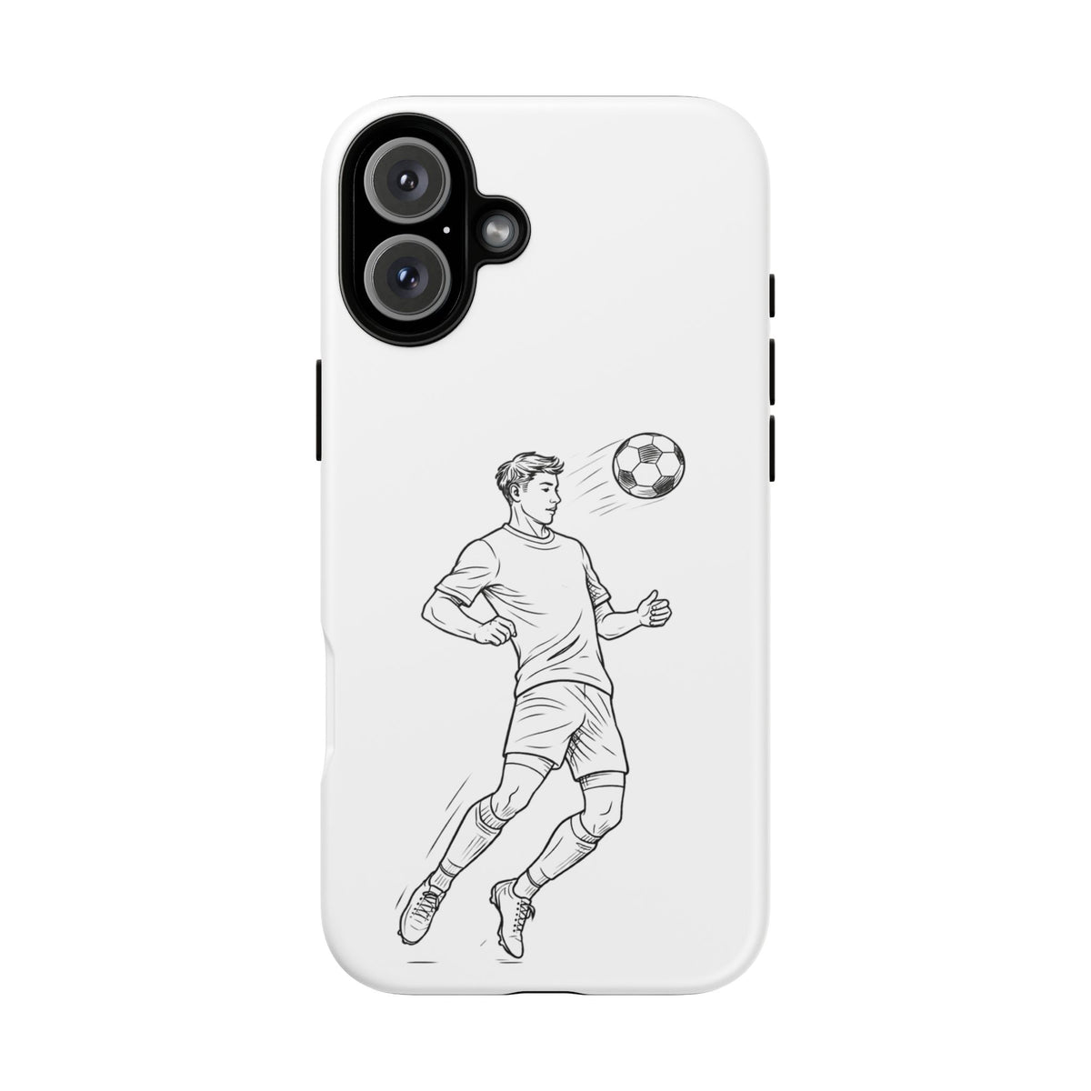 Phone Case, Football Chest-control Minimalist sketch Design, Tough Case