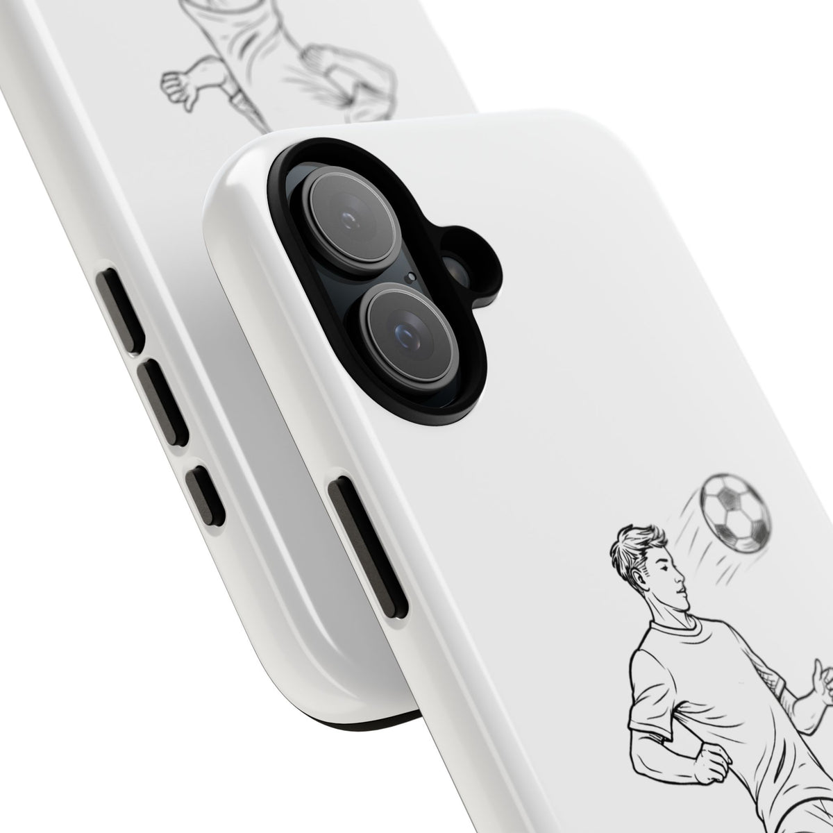 Phone Case, Football Chest-control Minimalist sketch Design, Tough Case