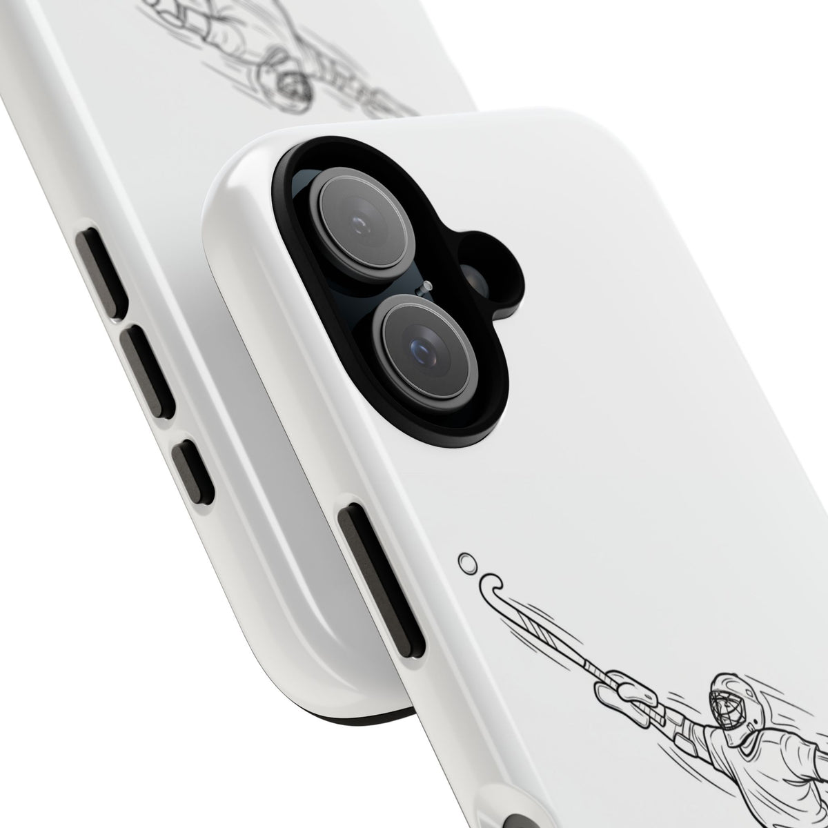 Hockey Goalkeeper Sketch Phone Case — Minimalist Sports Protective Cover