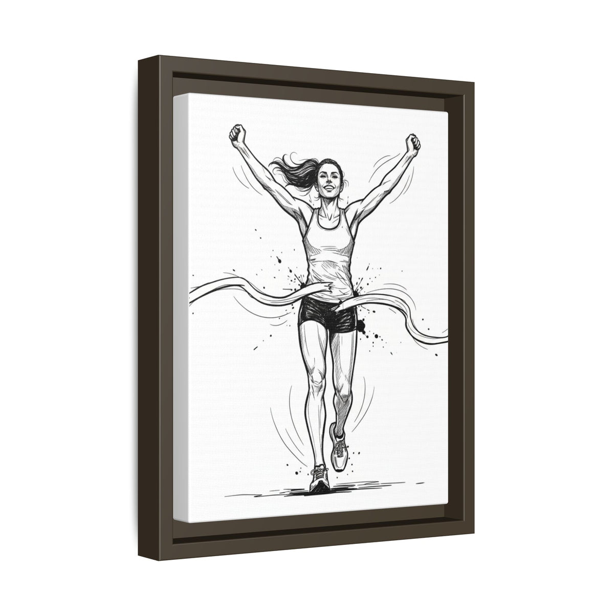 Print, Female Runner, Matte Canvas Framed Wall Art