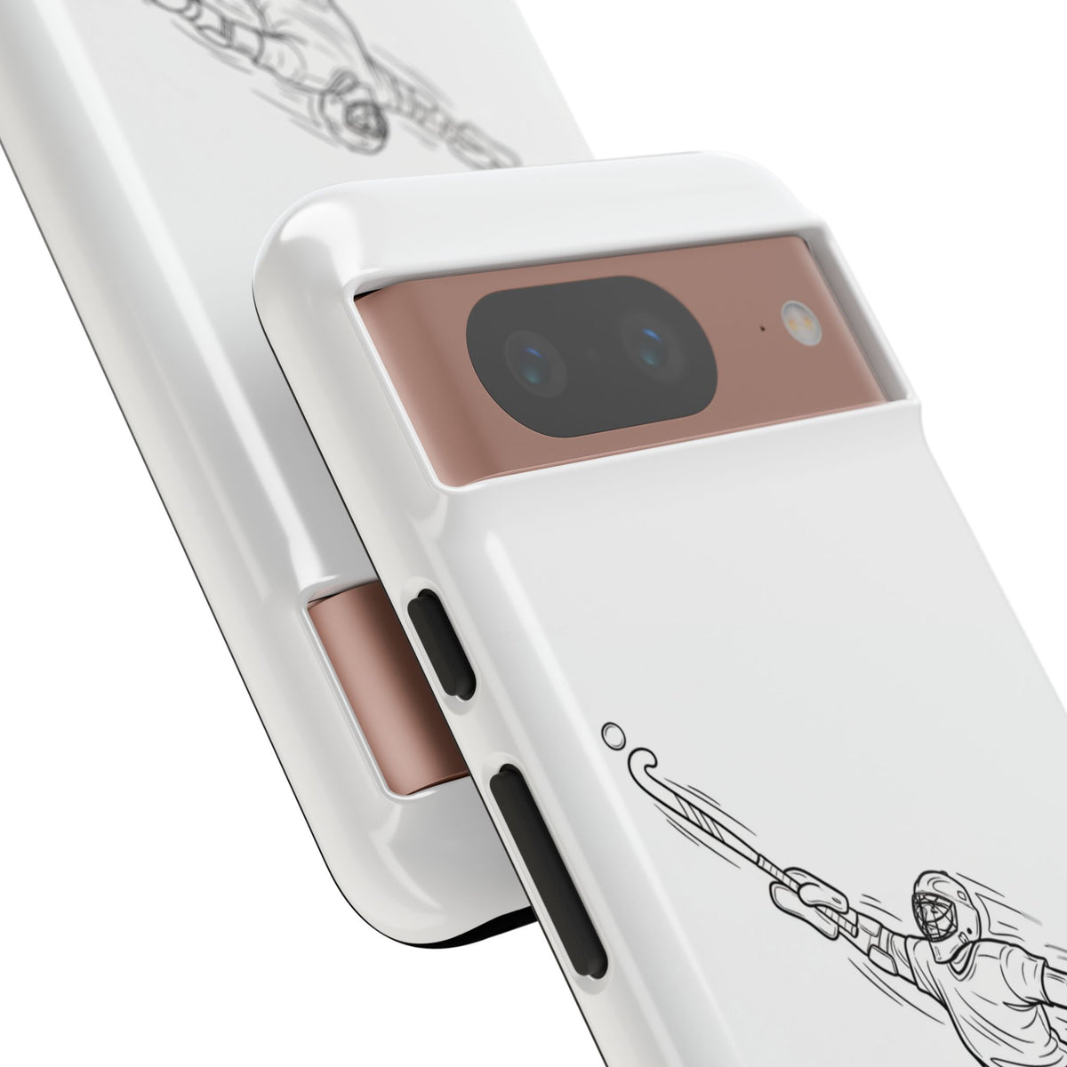 Hockey Goalkeeper Sketch Phone Case — Minimalist Sports Protective Cover