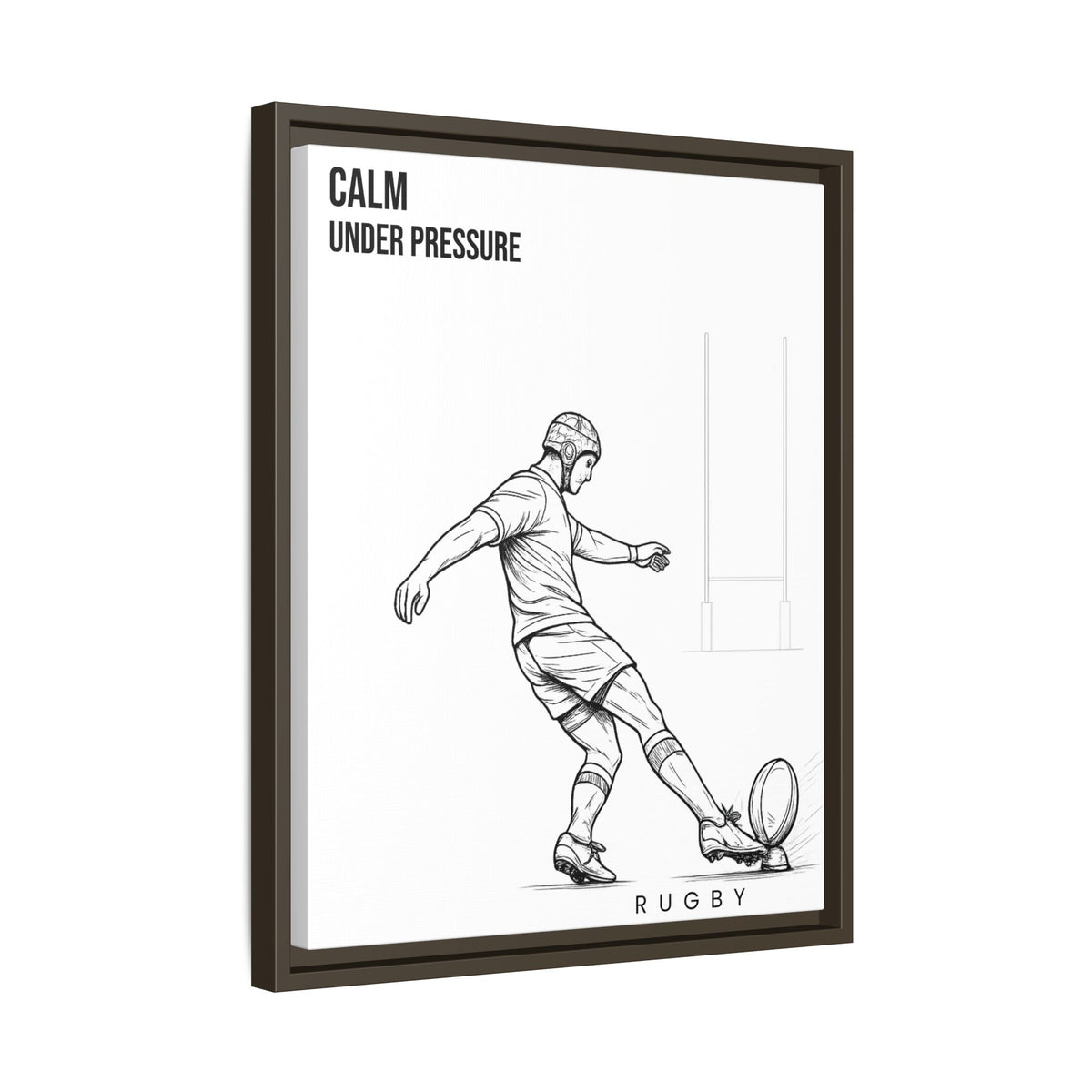 Print, Rugby Conversion Kick - Calm Under Pressure, Matte Canvas Print Framed Art