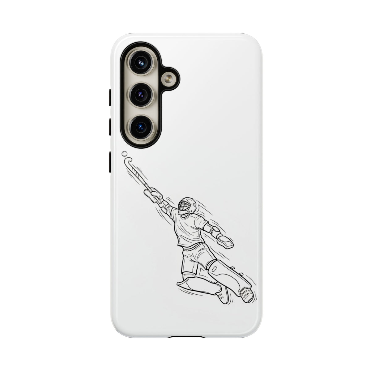 Hockey Goalkeeper Sketch Phone Case — Minimalist Sports Protective Cover