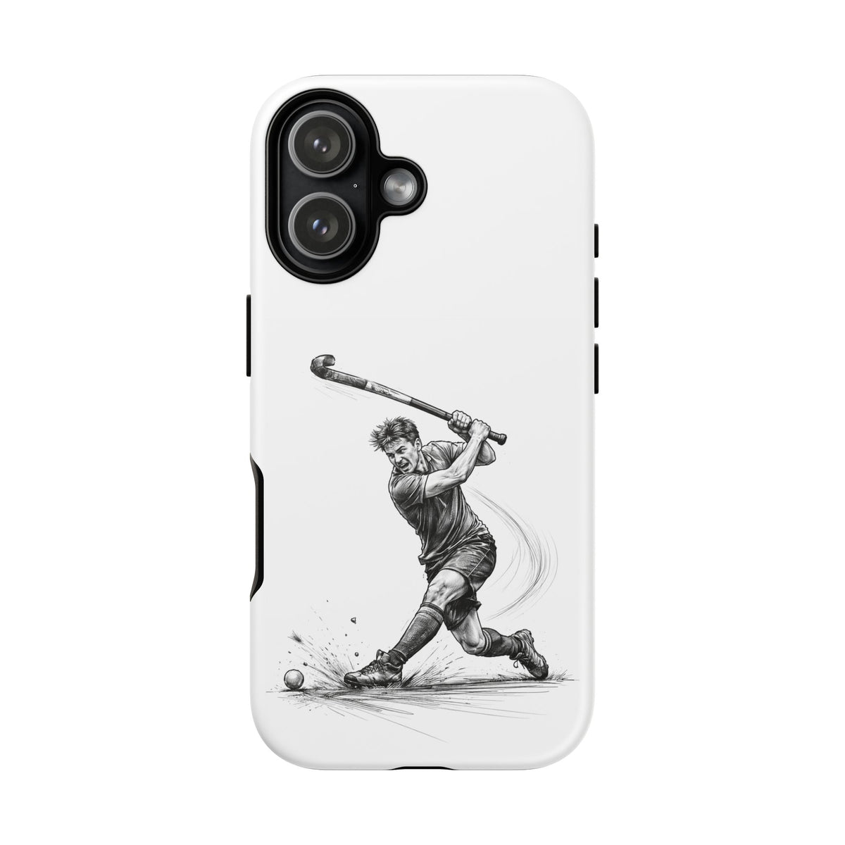 Phone case, Male Hockey Player Tomahawk Sketch,  Tough case