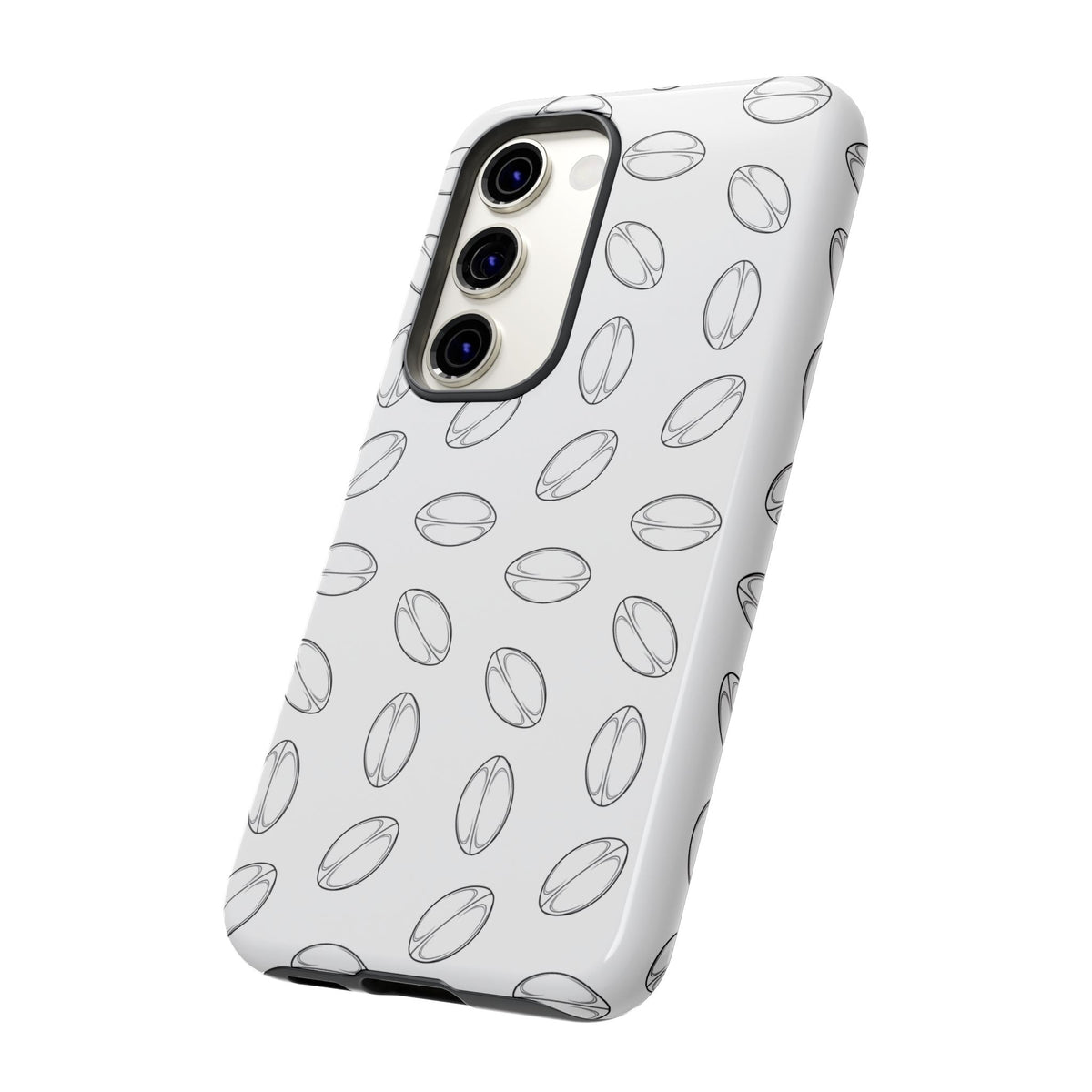 Phone Case, Rugby Ball Minimalist Sketch Pattern, Tough Case