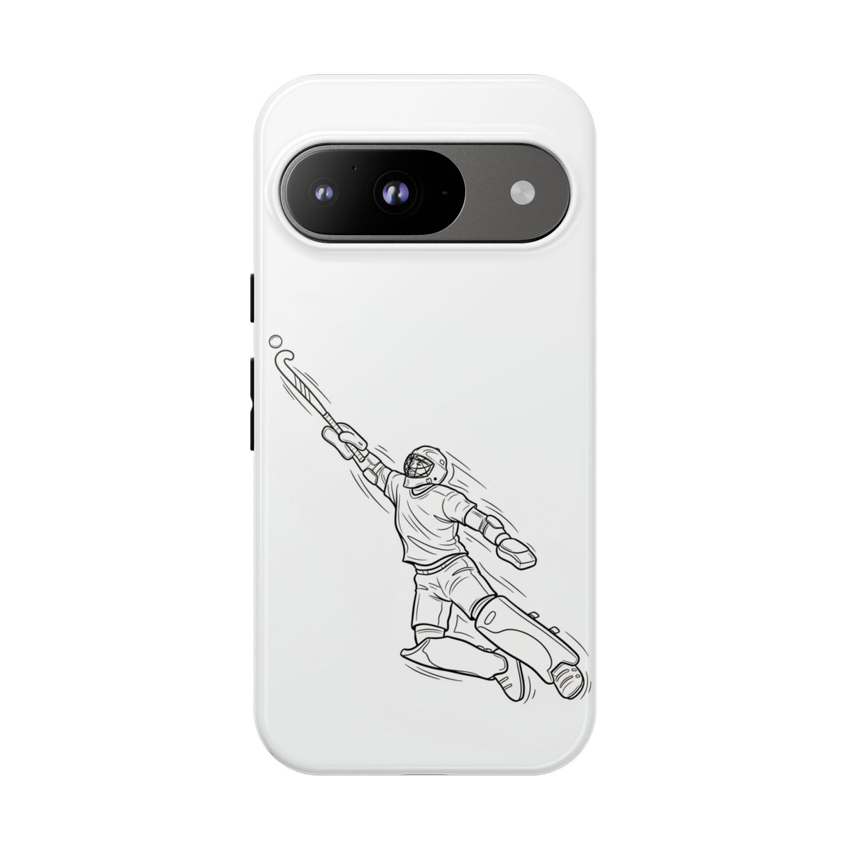 Hockey Goalkeeper Sketch Phone Case — Minimalist Sports Protective Cover