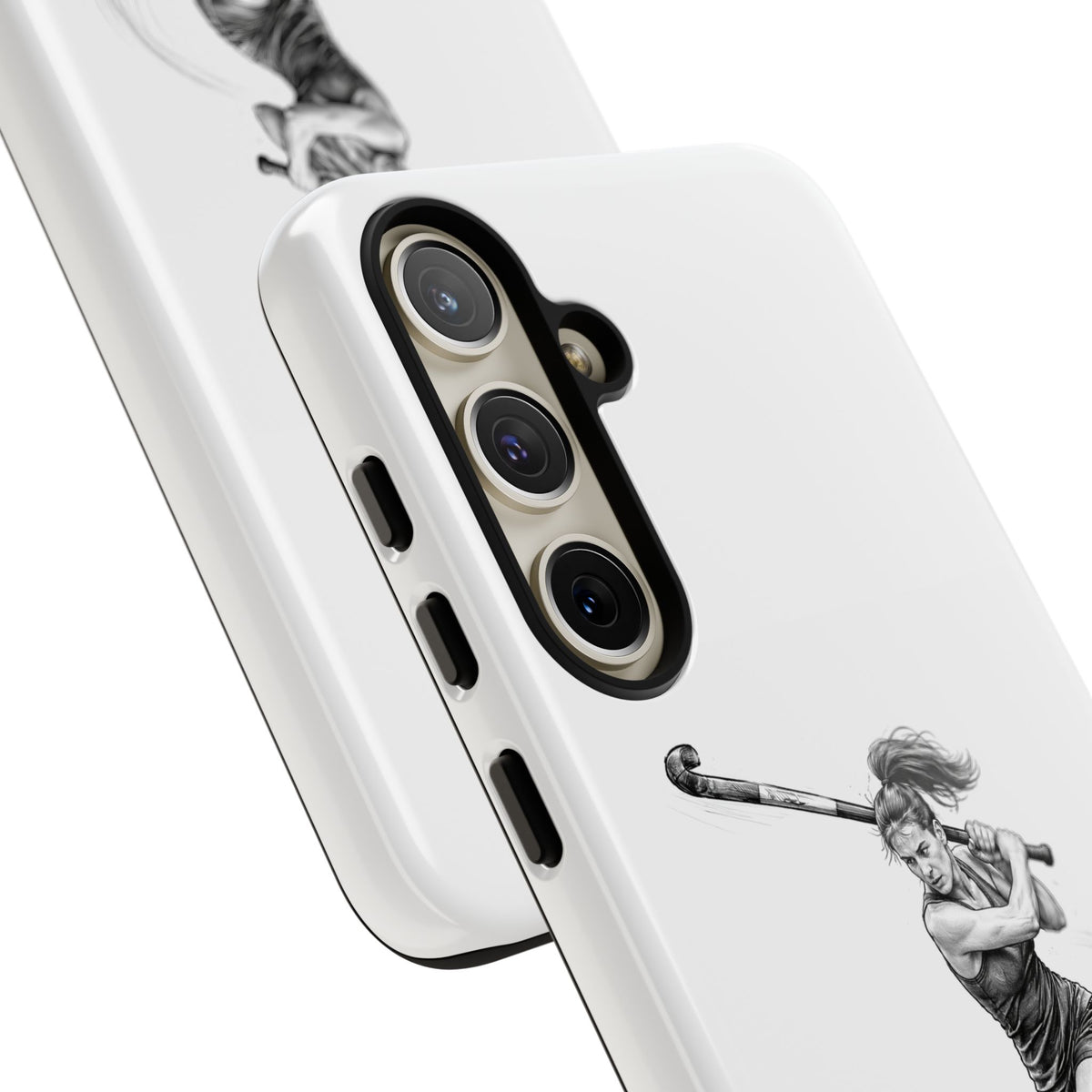 Phone Case, Hockey, Female Player "Tomahawk" shot design, Tough Case