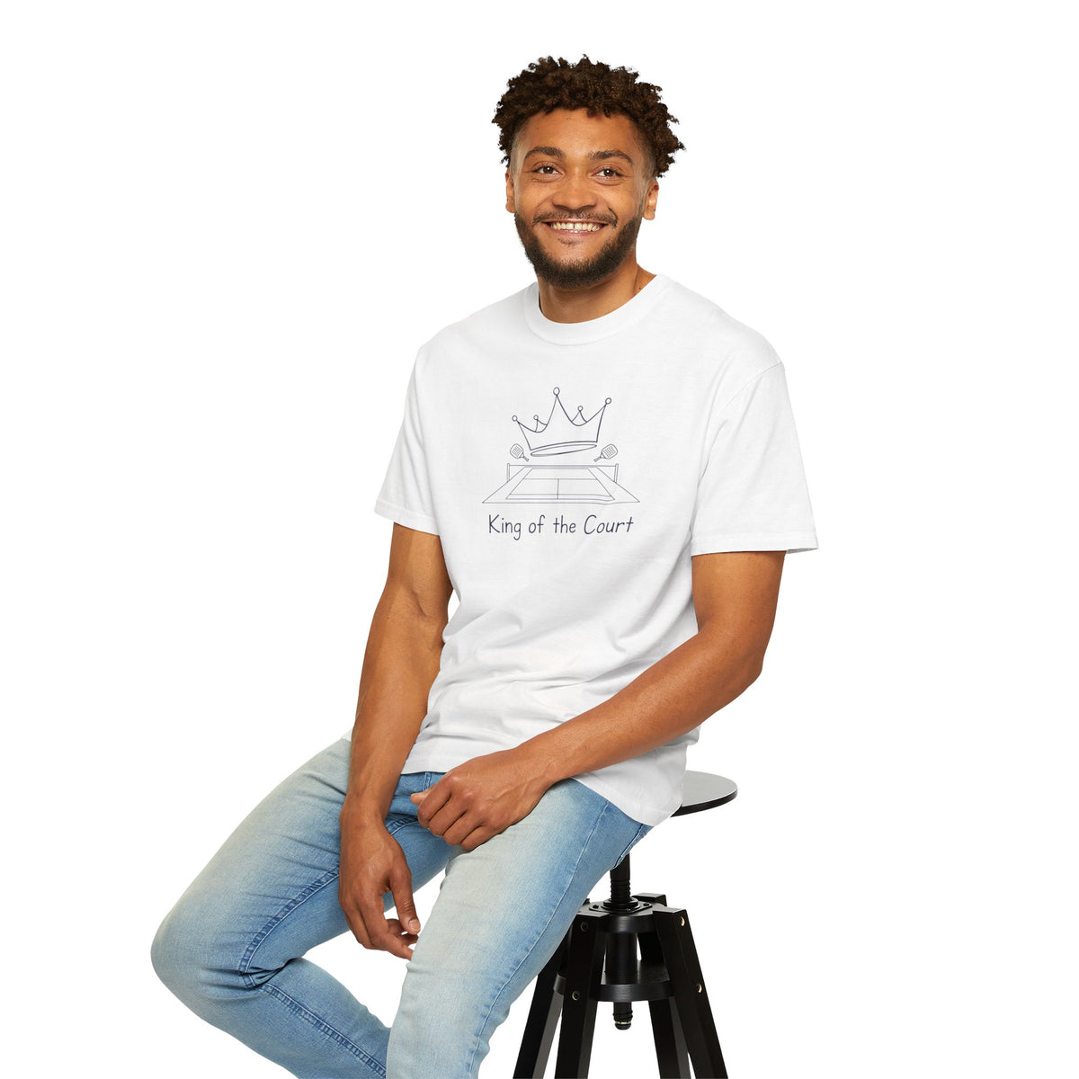 T-shirt, Racket Sports, King of the Court Sketch design, Cotton, Various Colours