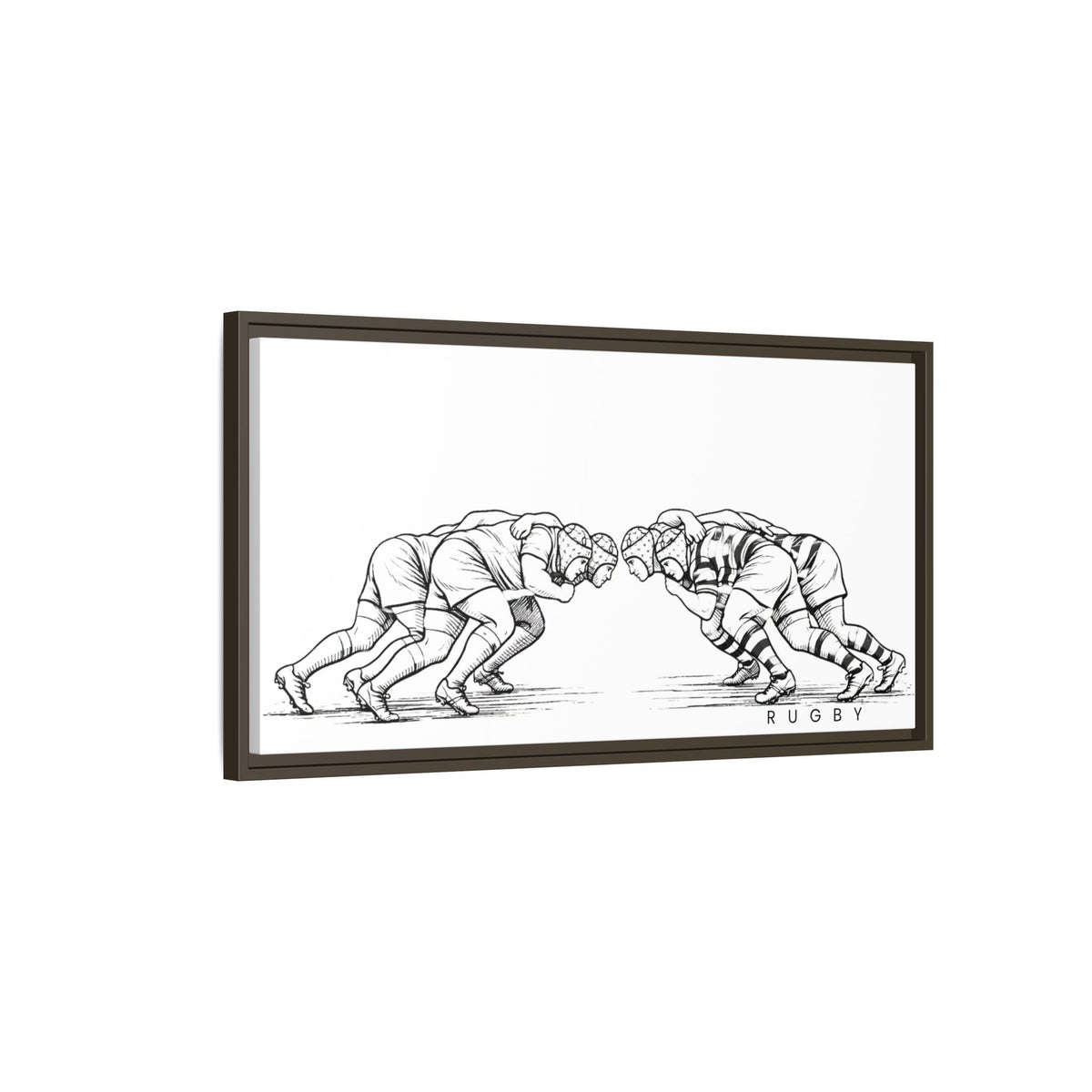 Print, Rugby Scrum,  Matte Canvas Print Framed Art
