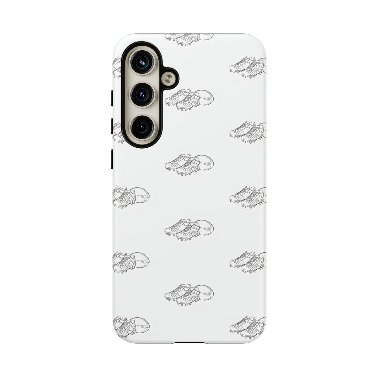 Phone Case Rugby Boots & Ball Repeat Pattern Tough Cases