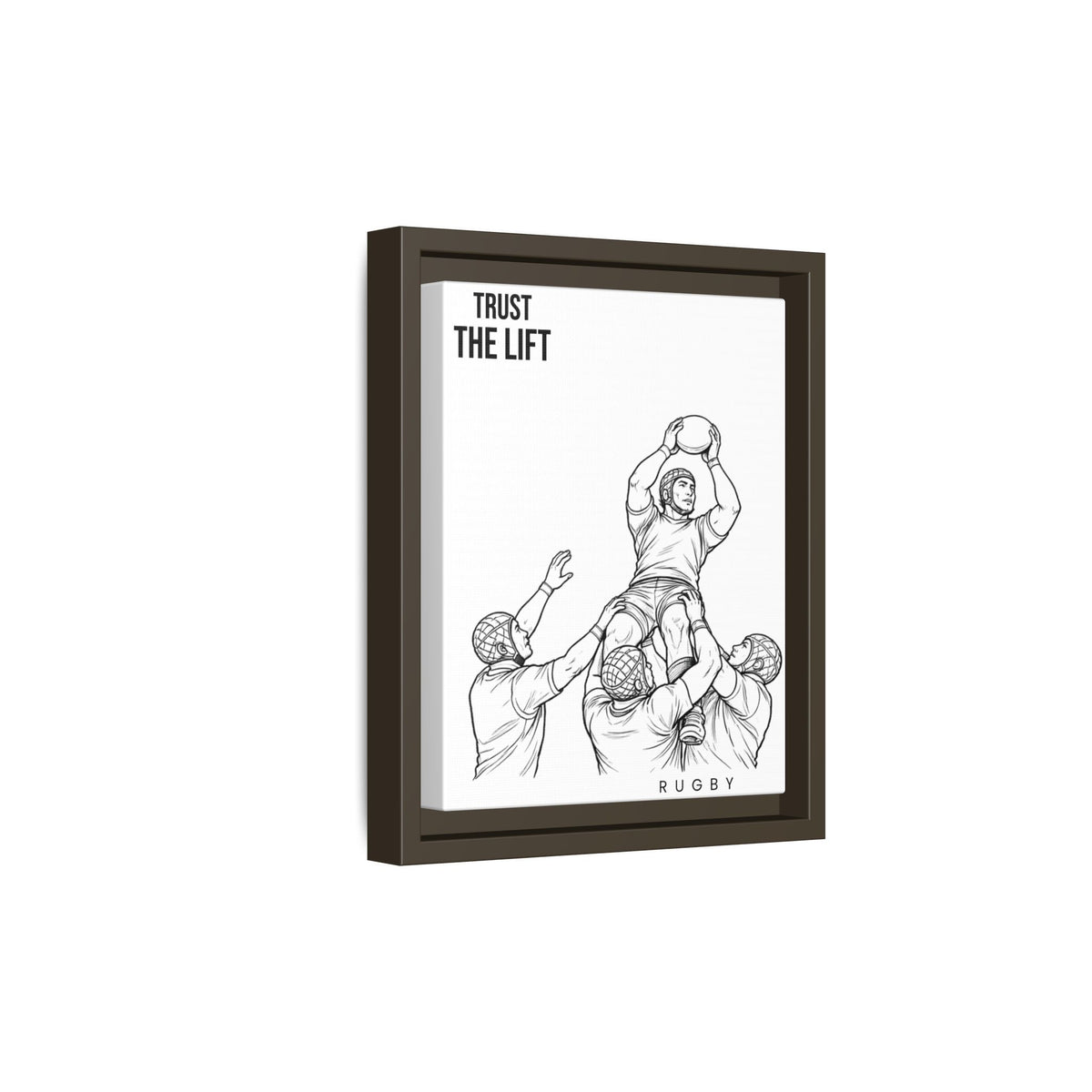 Print, Rugby Line-Out Trust The Lift , Matte Canvas Print Framed Art