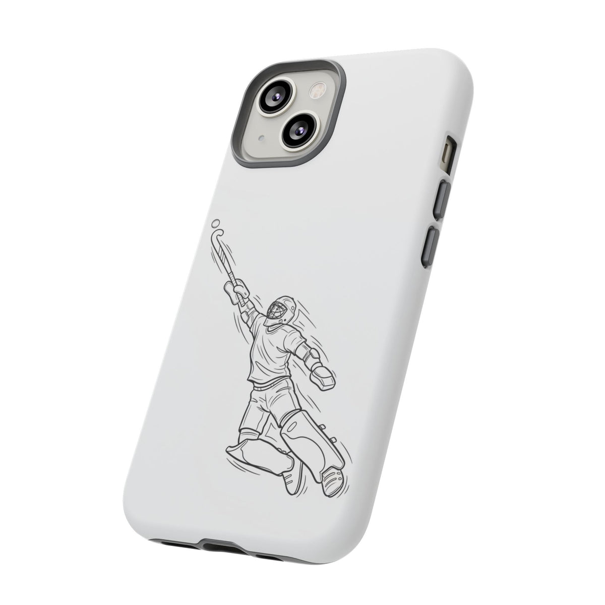 Hockey Goalkeeper Sketch Phone Case — Minimalist Sports Protective Cover
