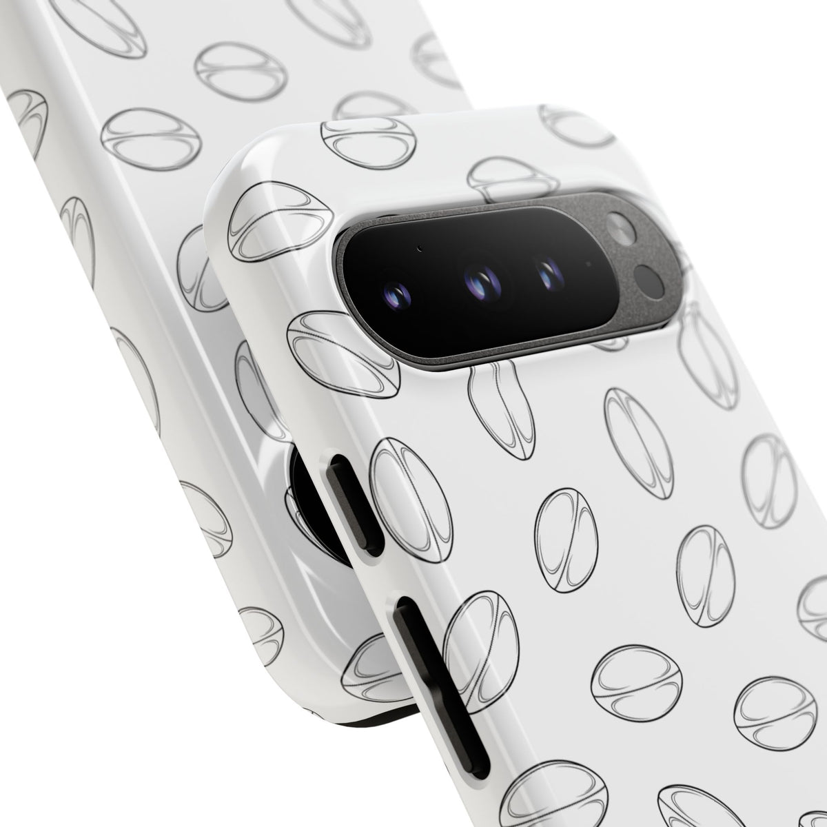 Phone Case, Rugby Ball Minimalist Sketch Pattern, Tough Case