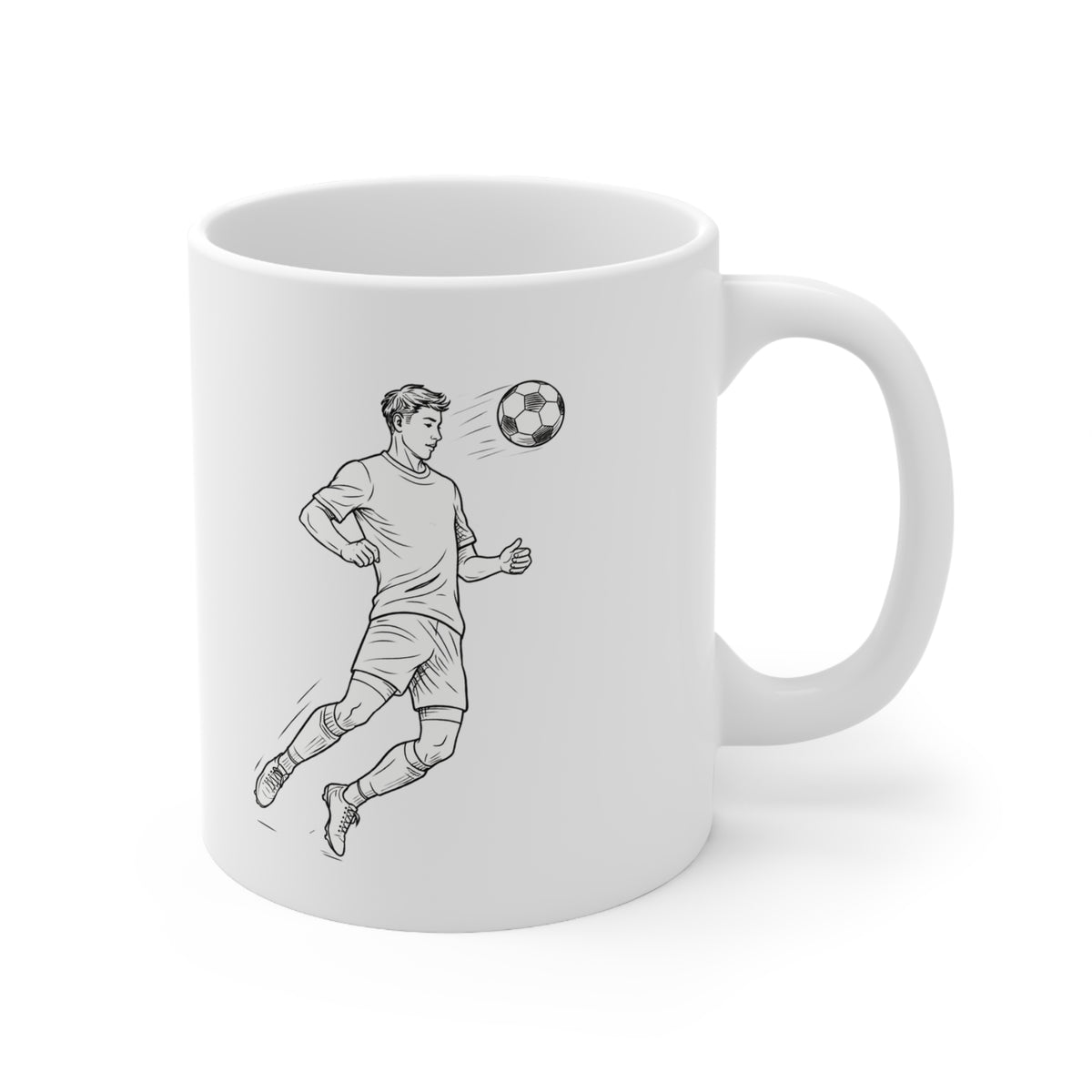 Mug, Football Players Minimalistic sketch design,  Ceramic, 325ml / 11oz or 440ml / 15oz