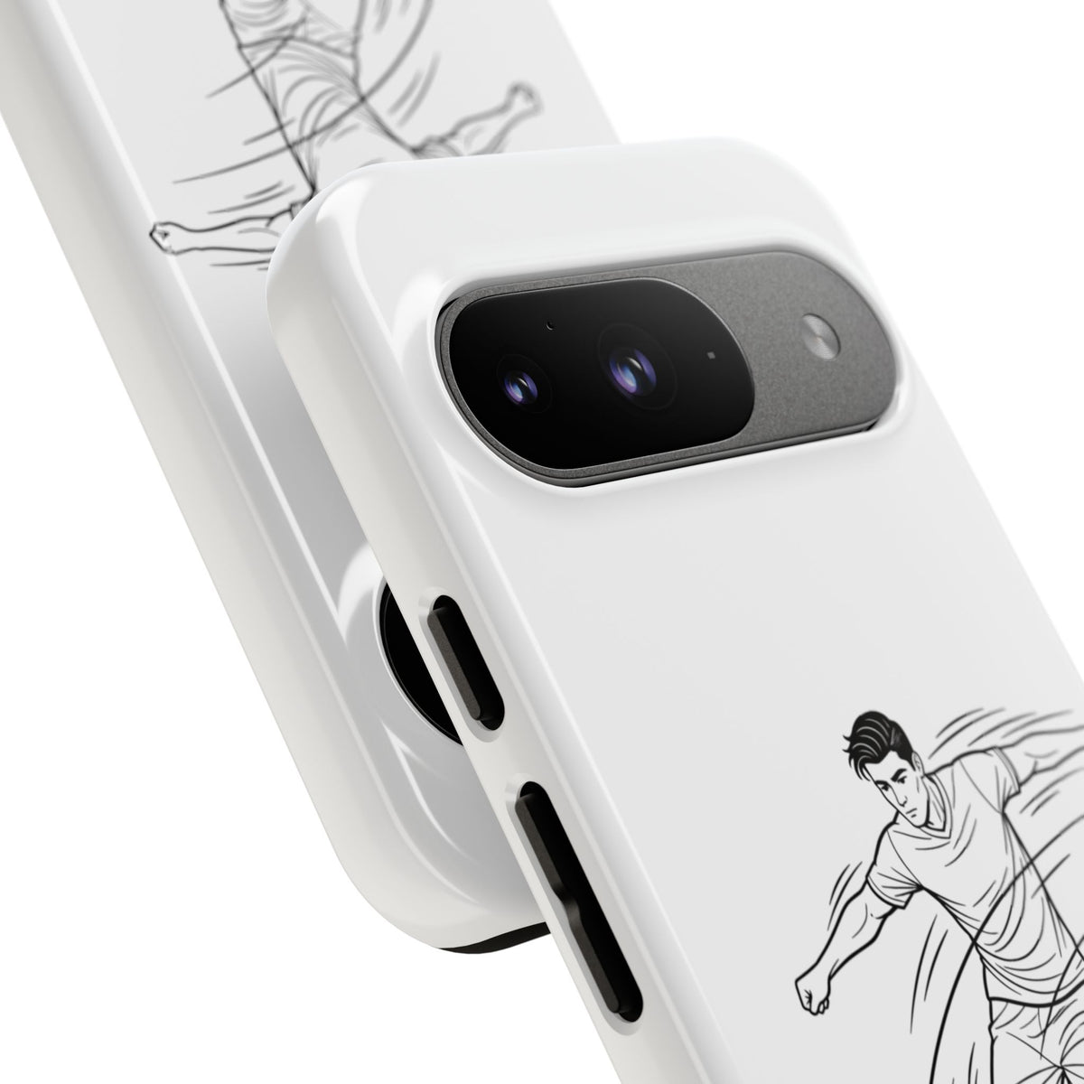 Phone Case, Football Free Kick / Strike Minimalist sketch Design, Tough Case