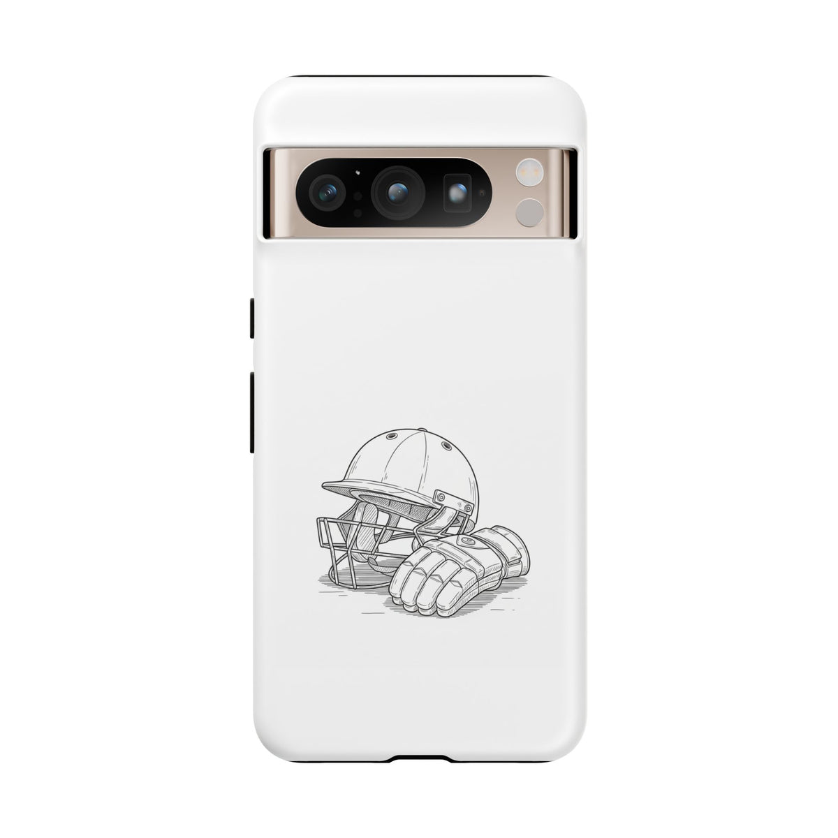Phone Case, Cricket Gloves & Helmet Sketch, Tough Case