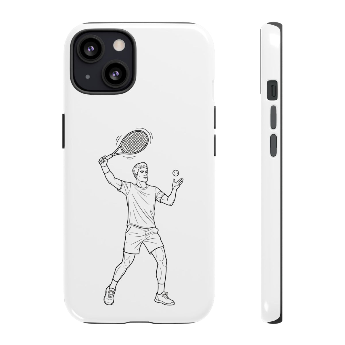 Phone Case, Racket Sports, Tennis Player overhead shot Design, Tough Case