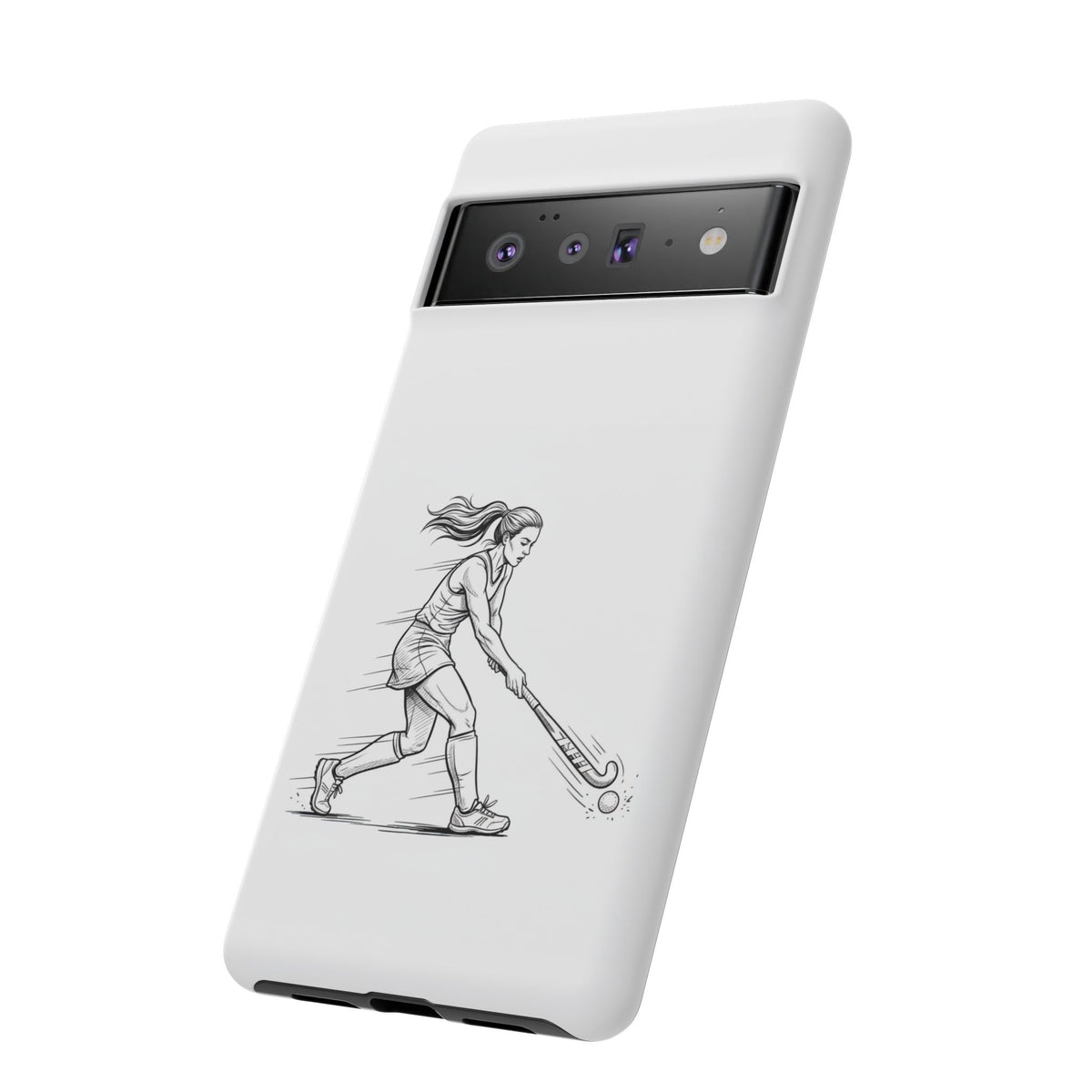 Phone Case, Hockey, Female  Player Minimalist sketch design, Tough Case