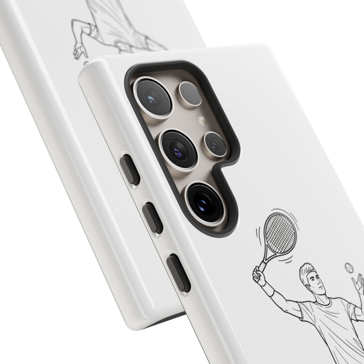 Phone Case, Racket Sports, Tennis Player overhead shot Design, Tough Case