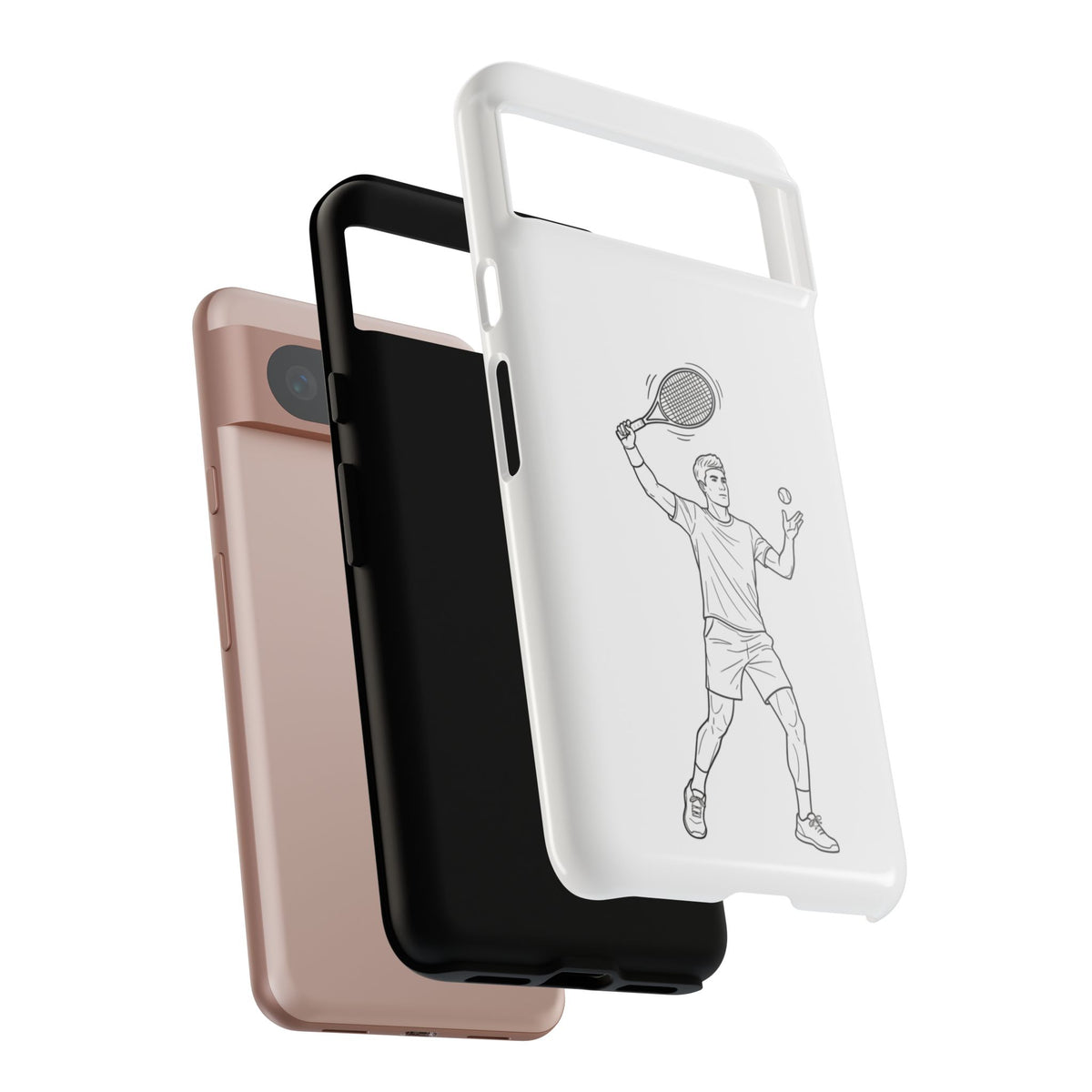 Phone Case, Racket Sports, Tennis Player overhead shot Design, Tough Case