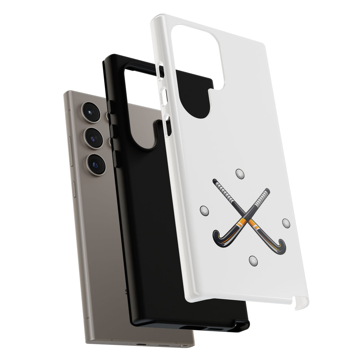 Phone Case, Hockey Crossed Sticks & Balls Design, tough Case