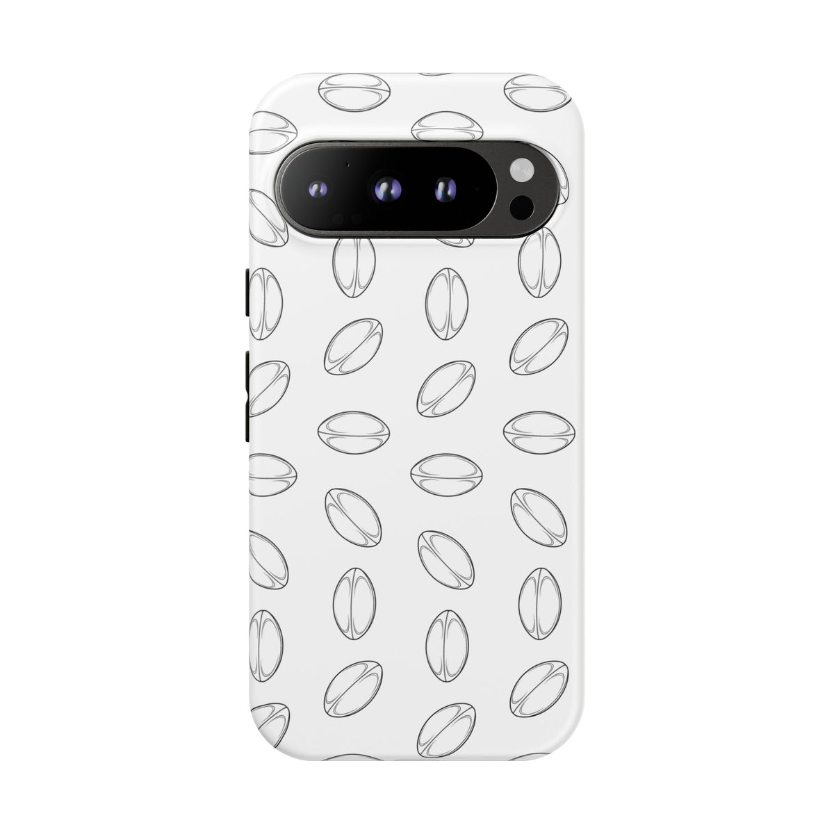 Phone Case, Rugby Ball Minimalist Sketch Pattern, Tough Case