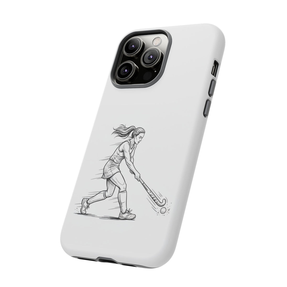Phone Case, Hockey, Female  Player Minimalist sketch design, Tough Case