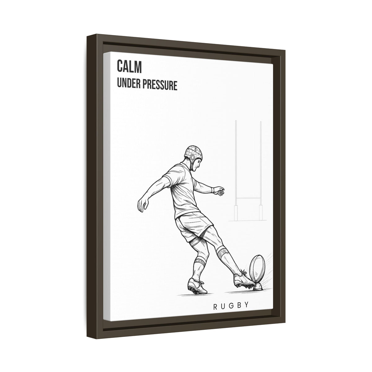 Print, Rugby Conversion Kick - Calm Under Pressure, Matte Canvas Print Framed Art