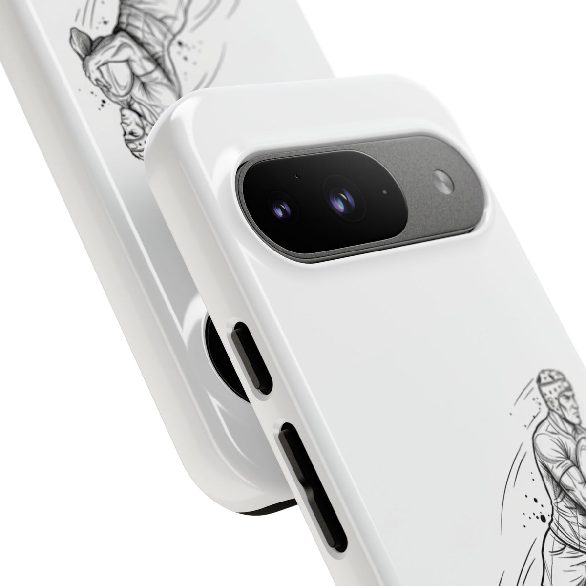 Phone Case, Rugby Try Swan Dive Minimalist Sketch design, Tough Case