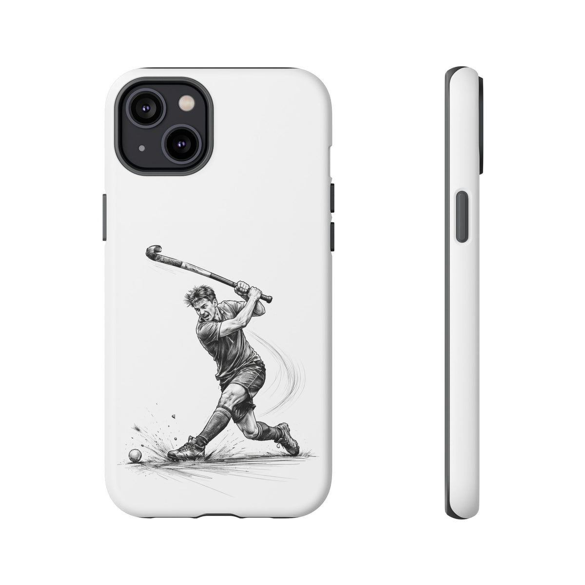 Phone case, Male Hockey Player Tomahawk Sketch,  Tough case