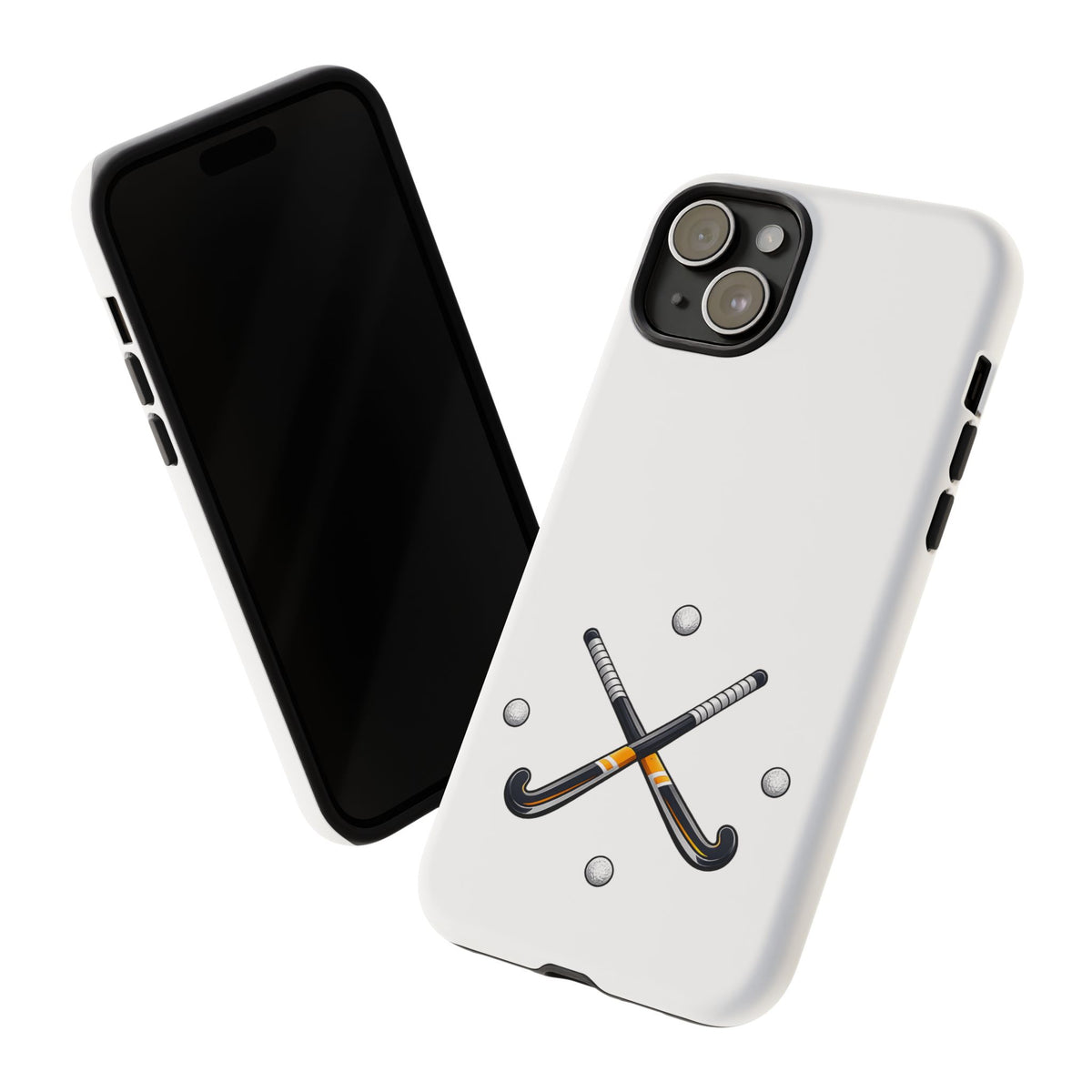 Phone Case, Hockey Crossed Sticks & Balls Design, tough Case