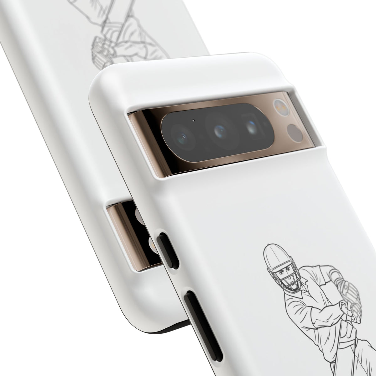 Phone Case, Cricket Batsman Sketch, Tough Case