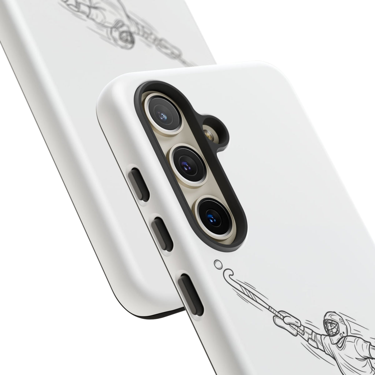 Hockey Goalkeeper Sketch Phone Case — Minimalist Sports Protective Cover