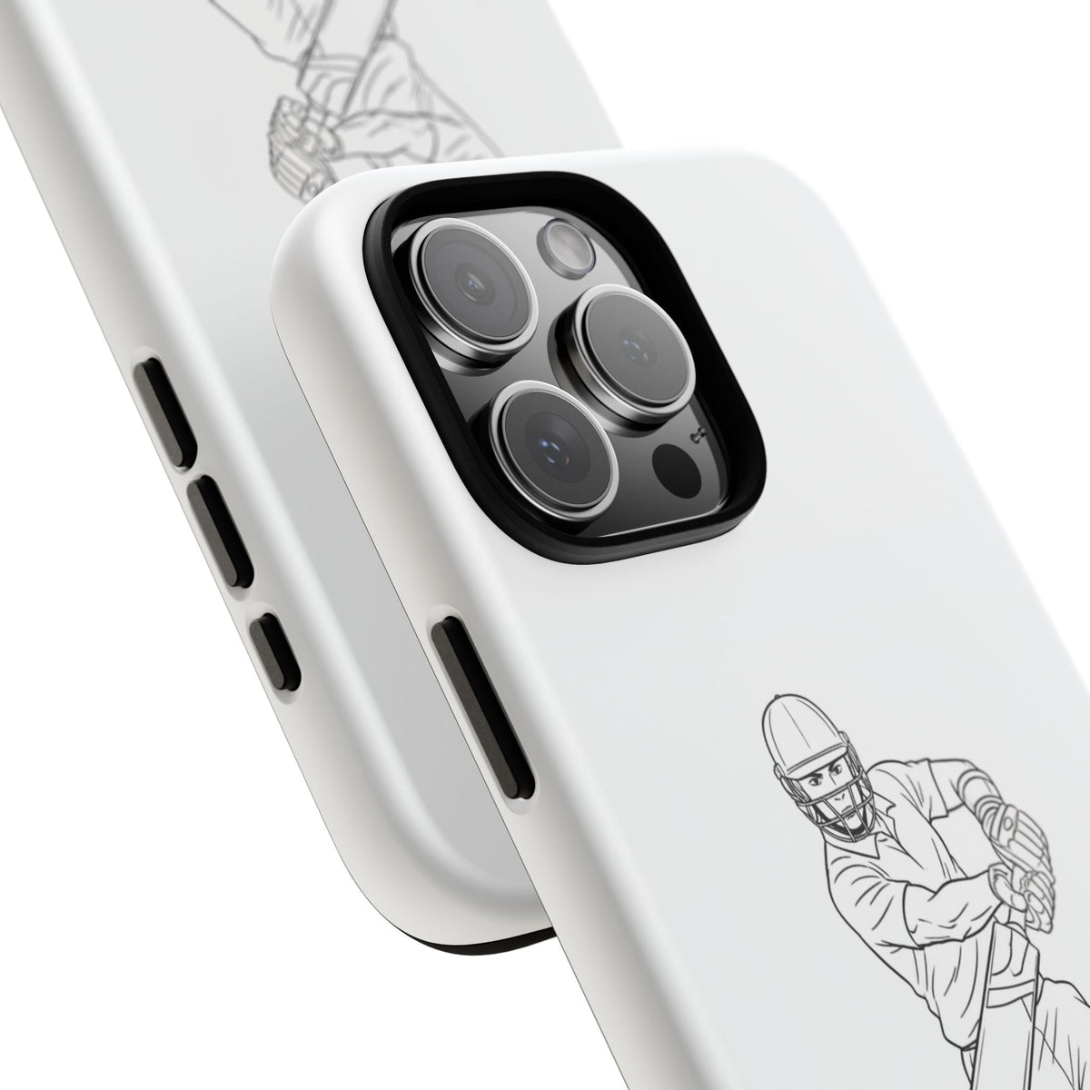 Phone Case, Cricket Batsman Sketch, Tough Case