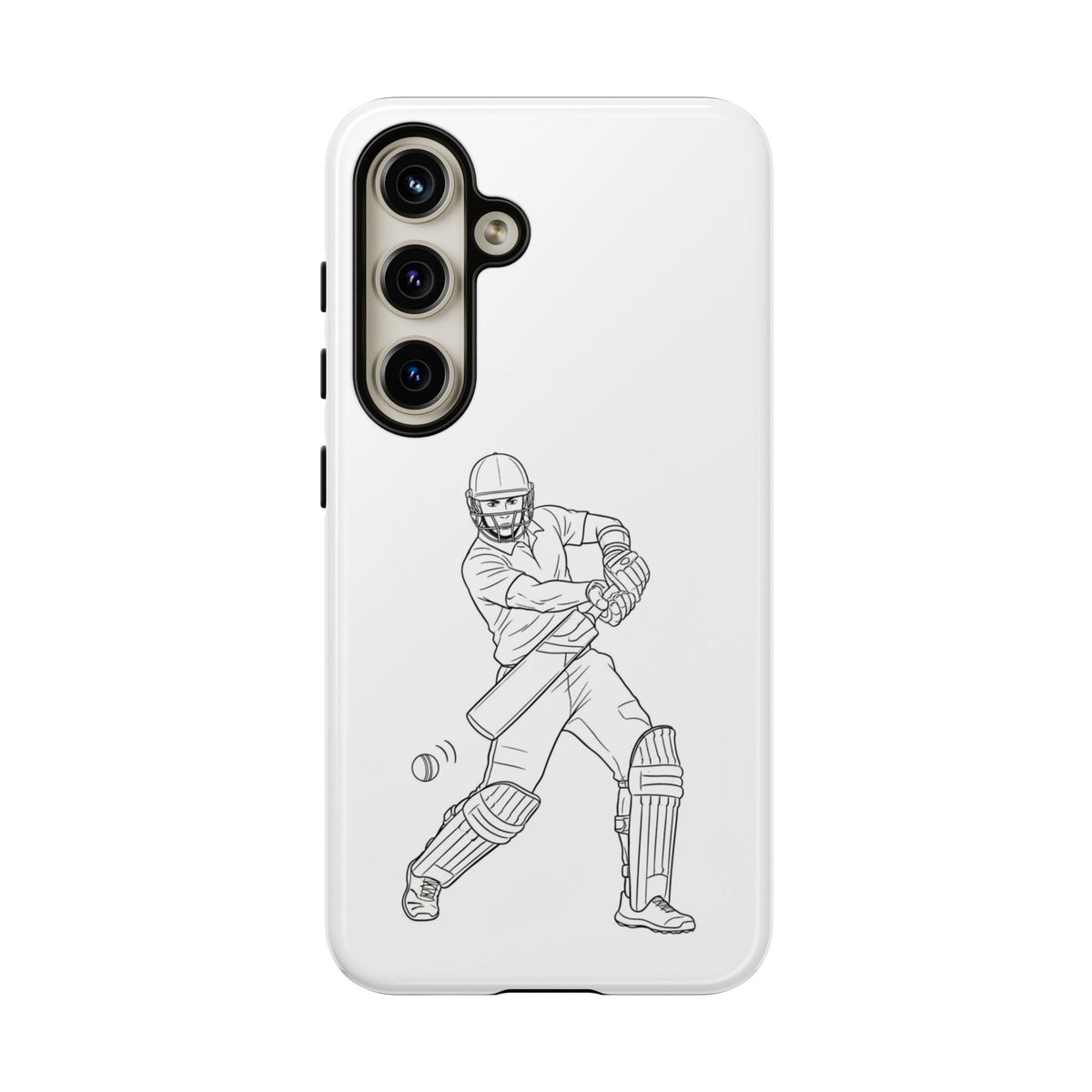 Phone Case, Cricket Batsman Sketch, Tough Case