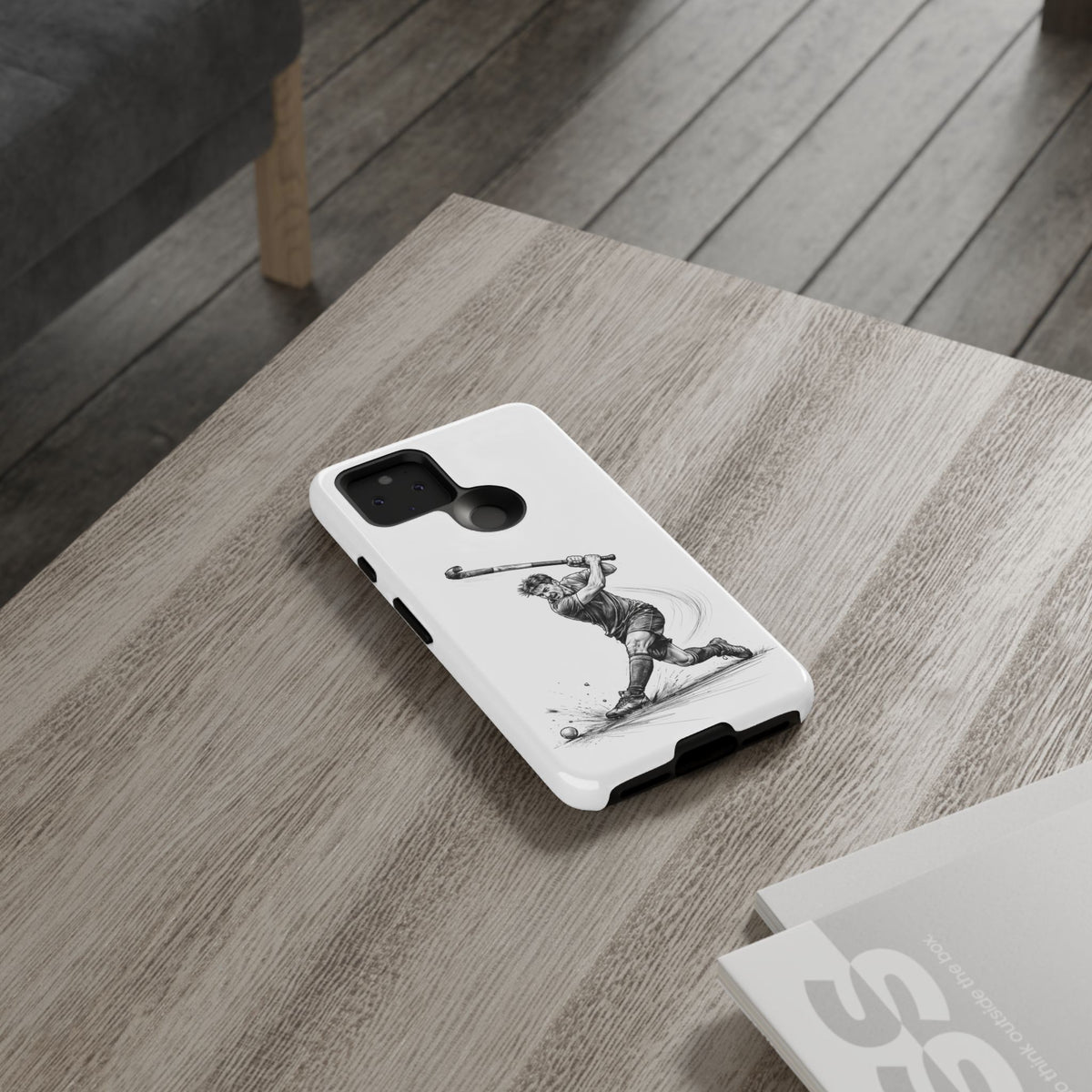 Phone case, Male Hockey Player Tomahawk Sketch,  Tough case
