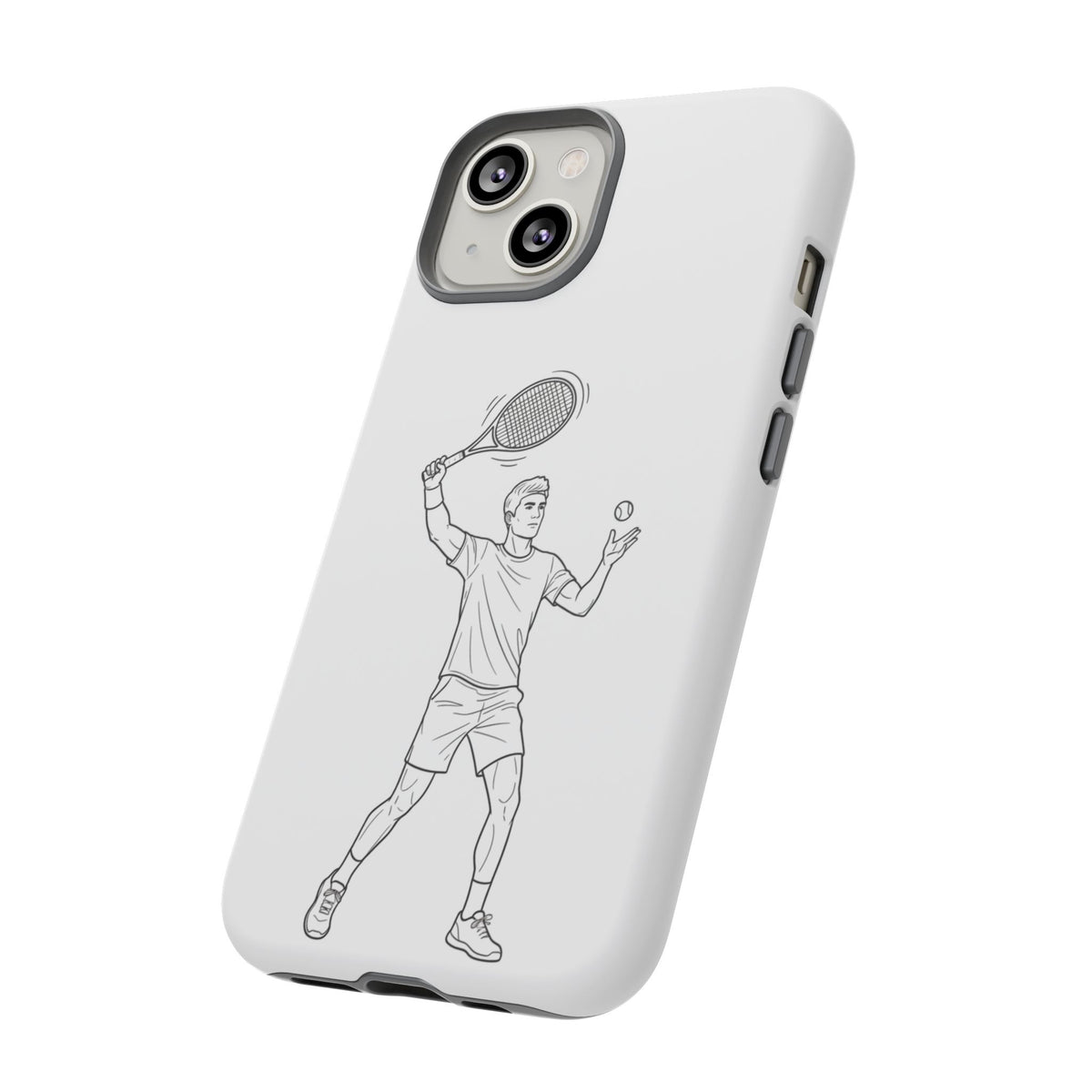 Phone Case, Racket Sports, Tennis Player overhead shot Design, Tough Case