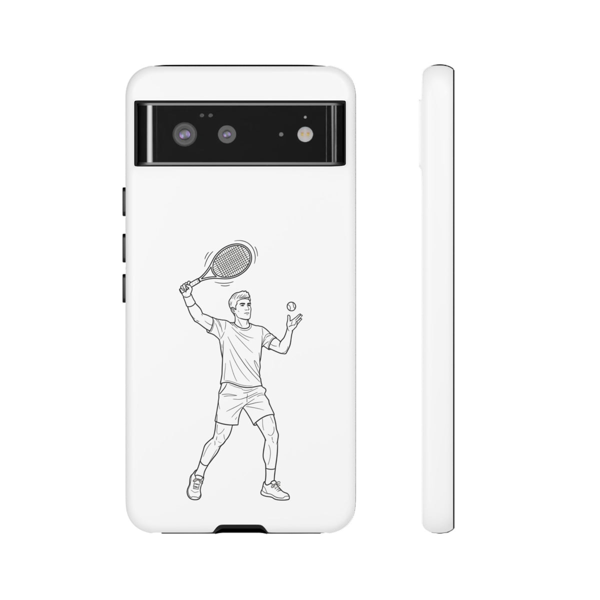Phone Case, Racket Sports, Tennis Player overhead shot Design, Tough Case